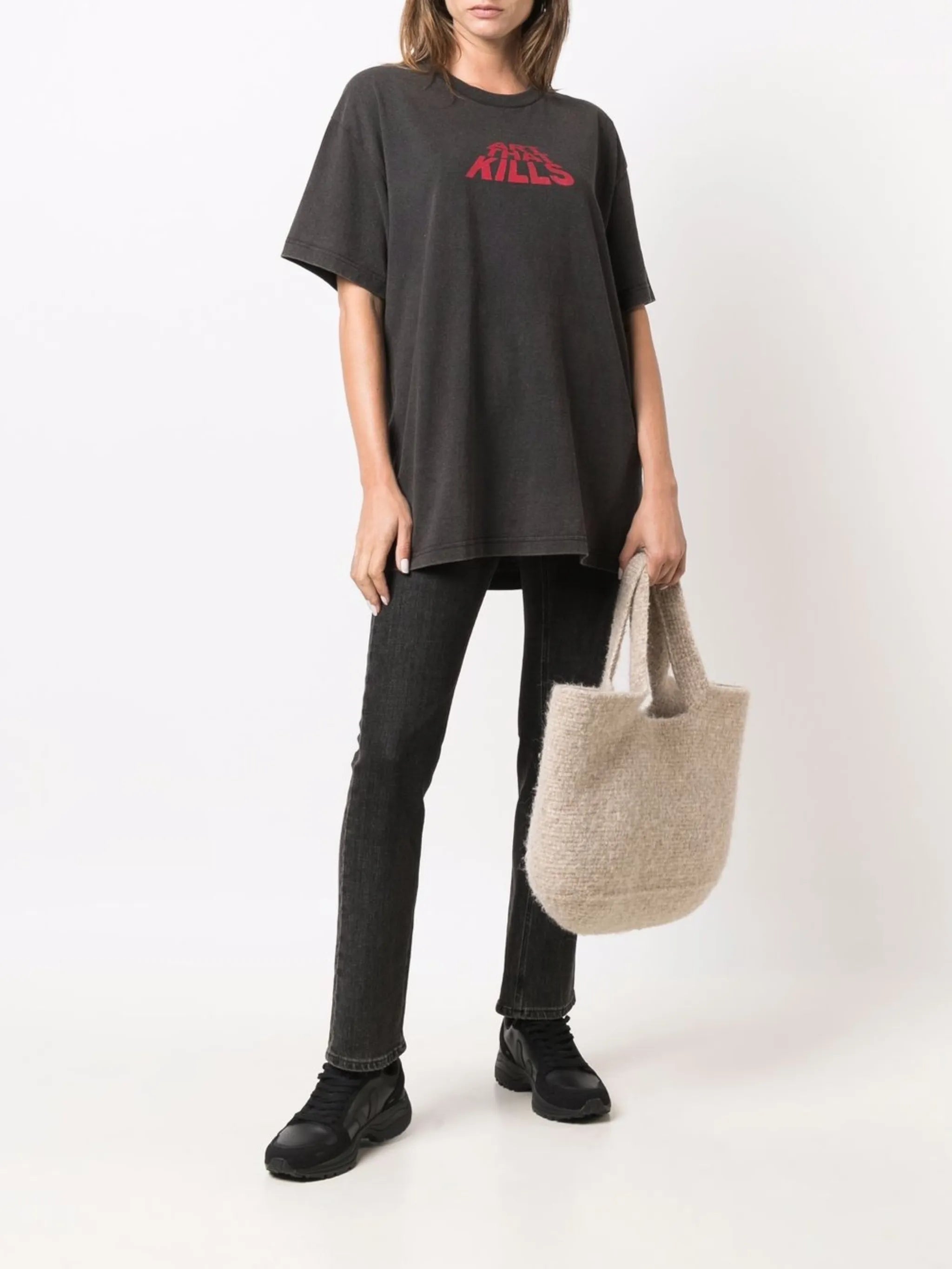 slogan-print T-shirt