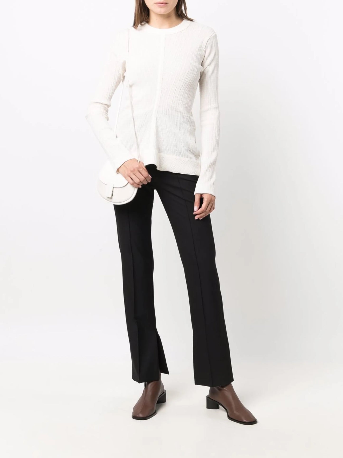ribbed round neck top