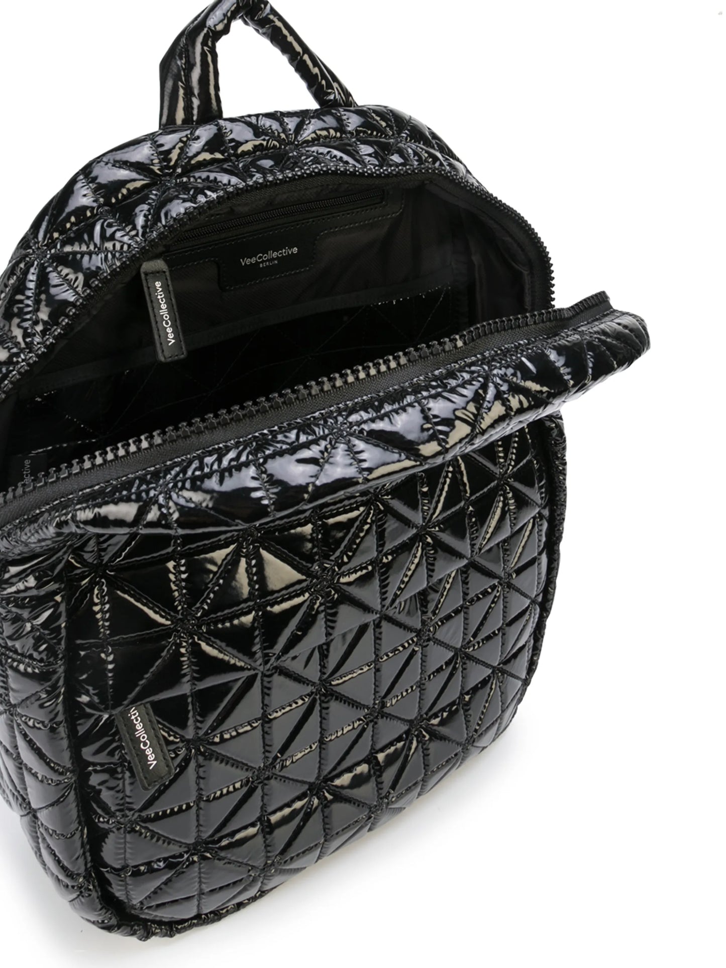 quilted geometric backpack