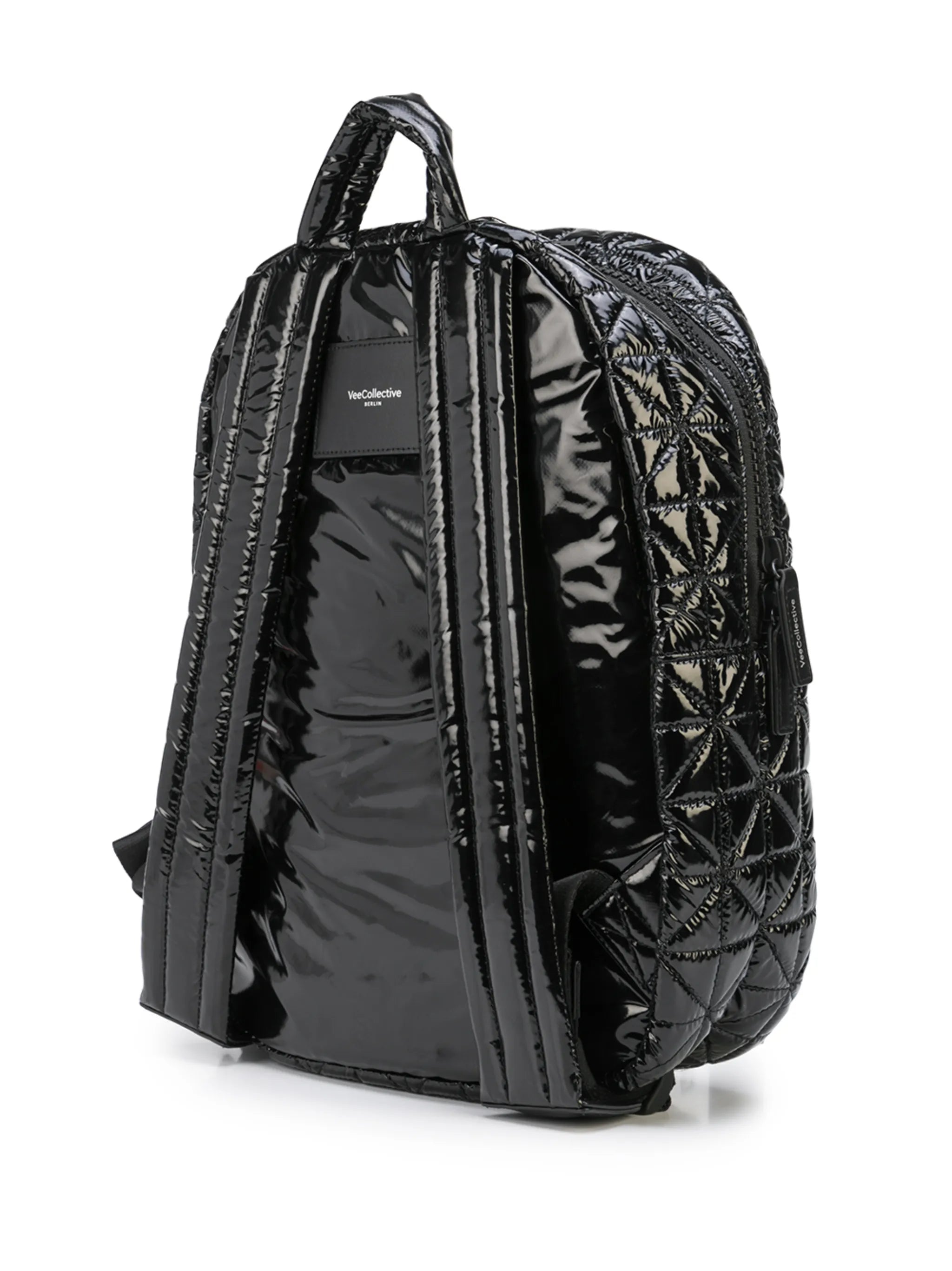 quilted geometric backpack