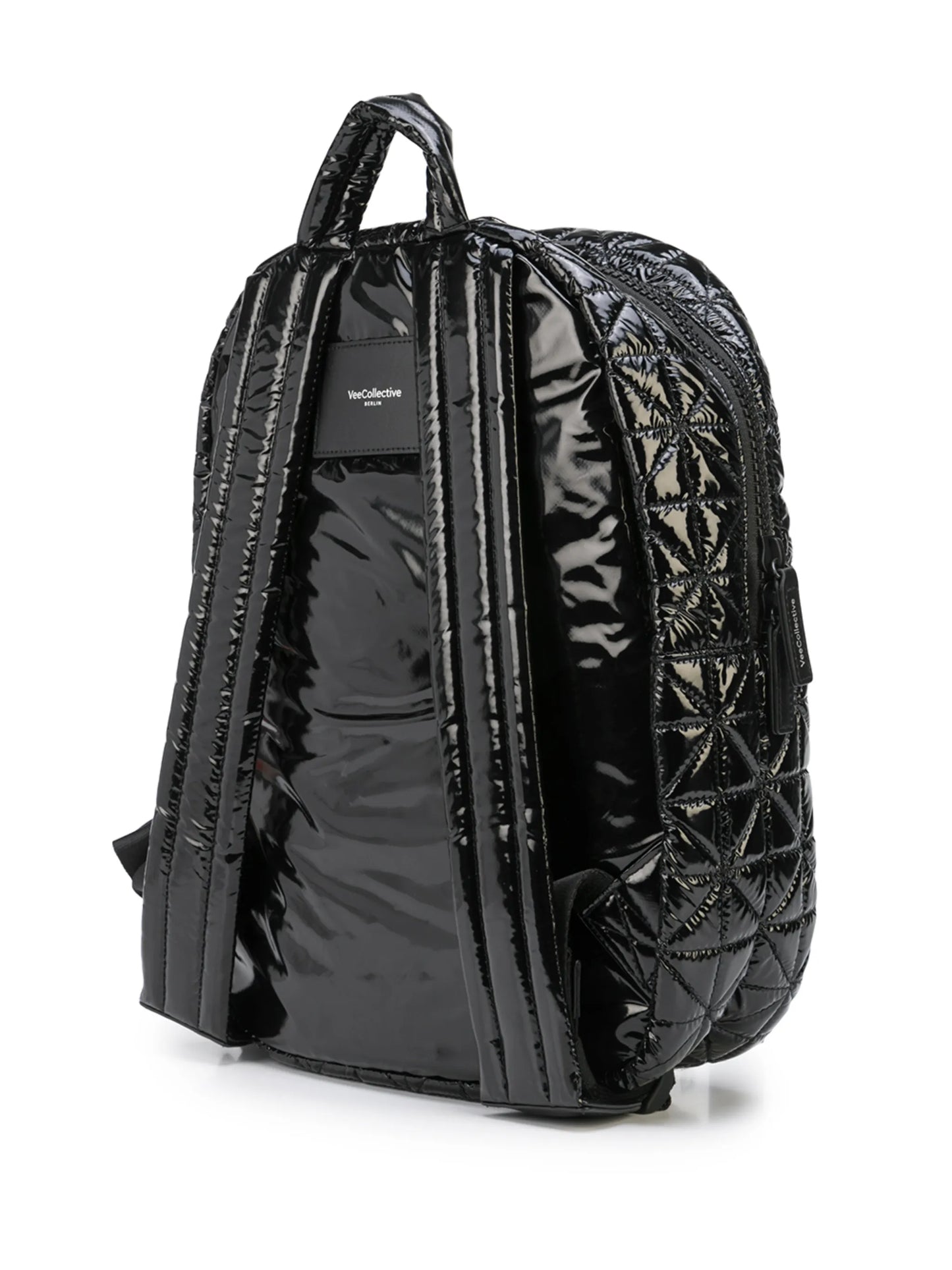 quilted geometric backpack