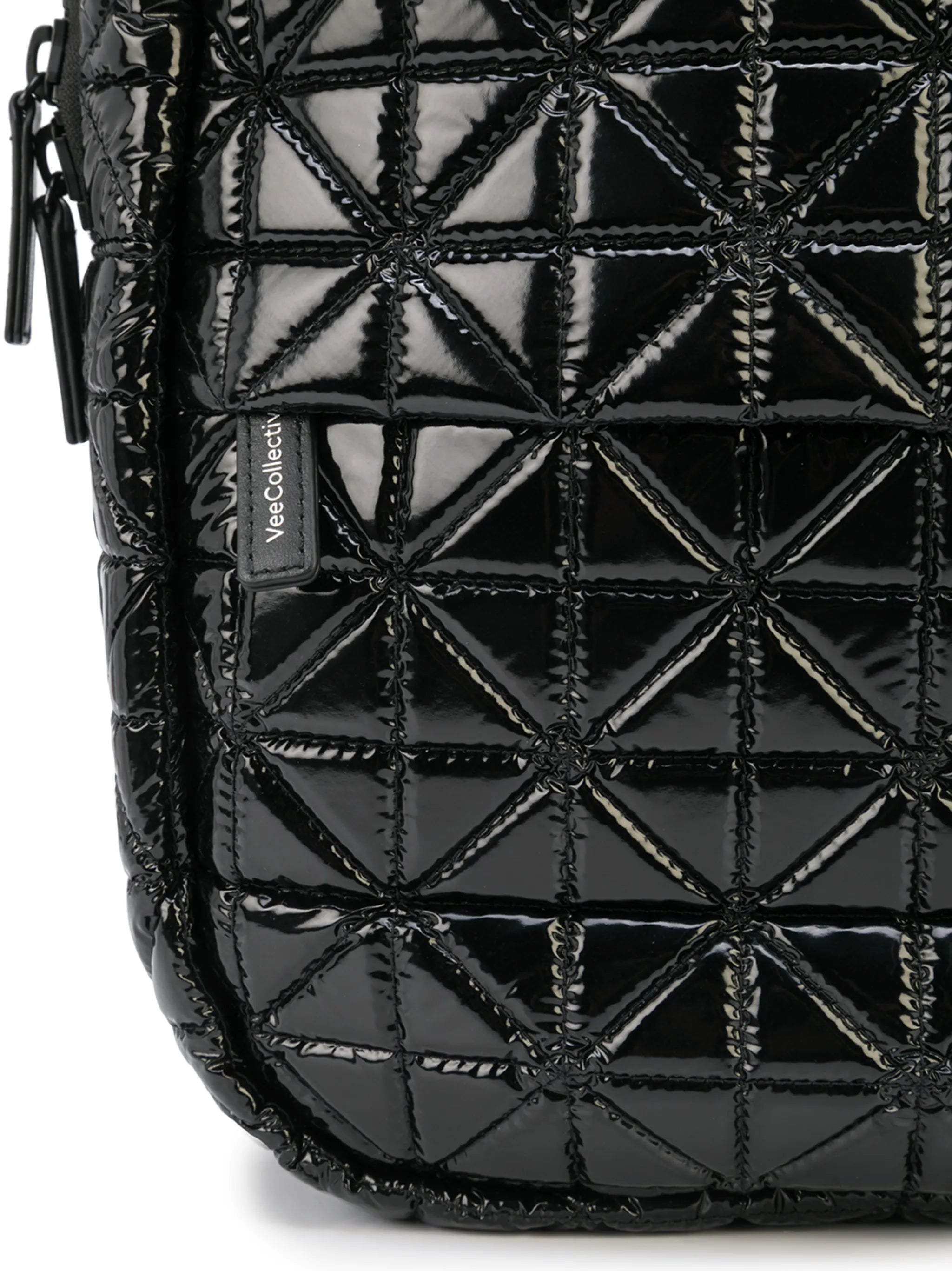 quilted geometric backpack