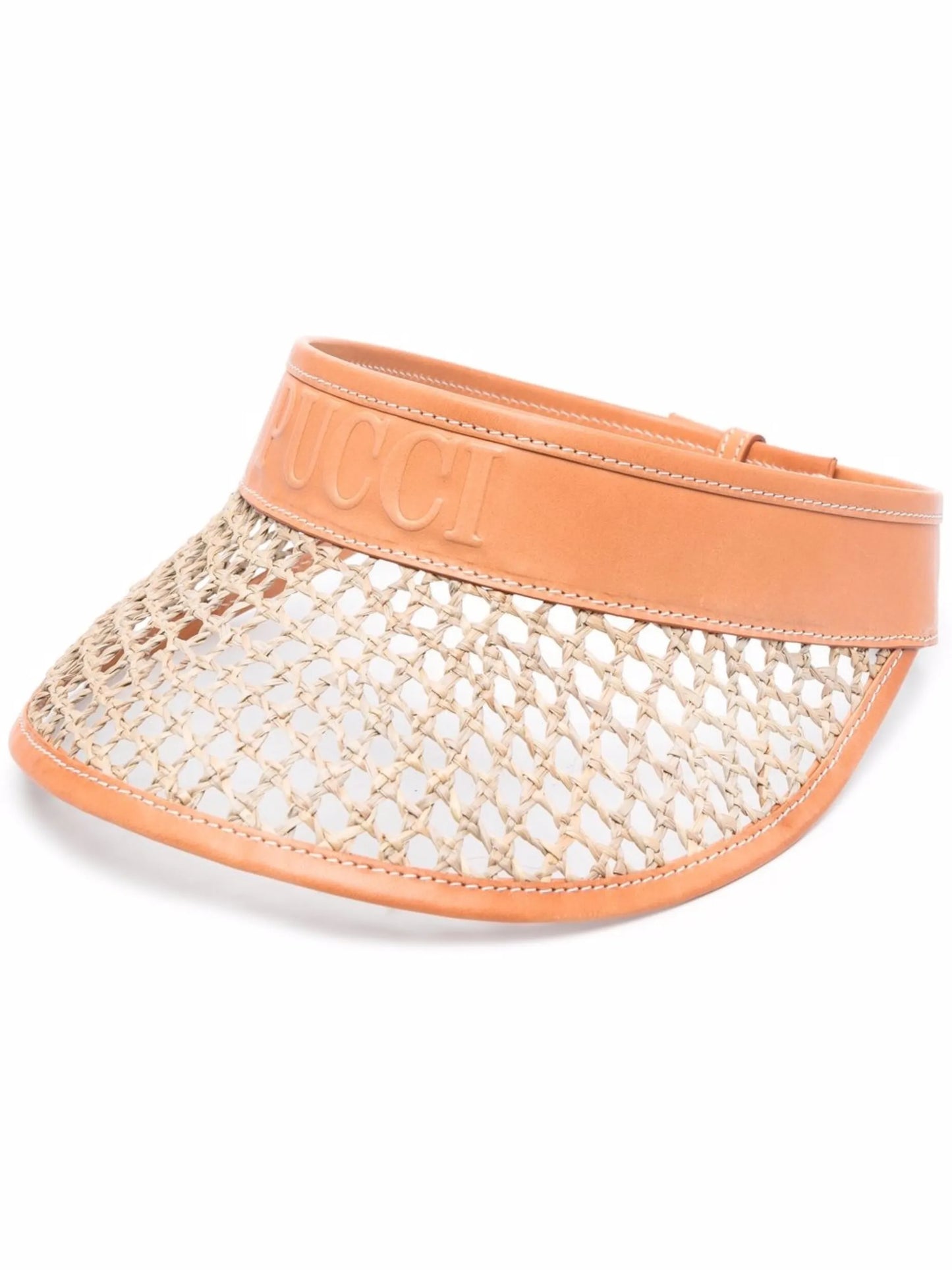 embossed logo linen visor