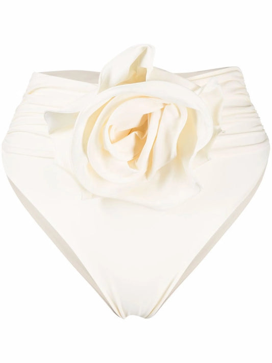 floral-appliqué bikini bottoms