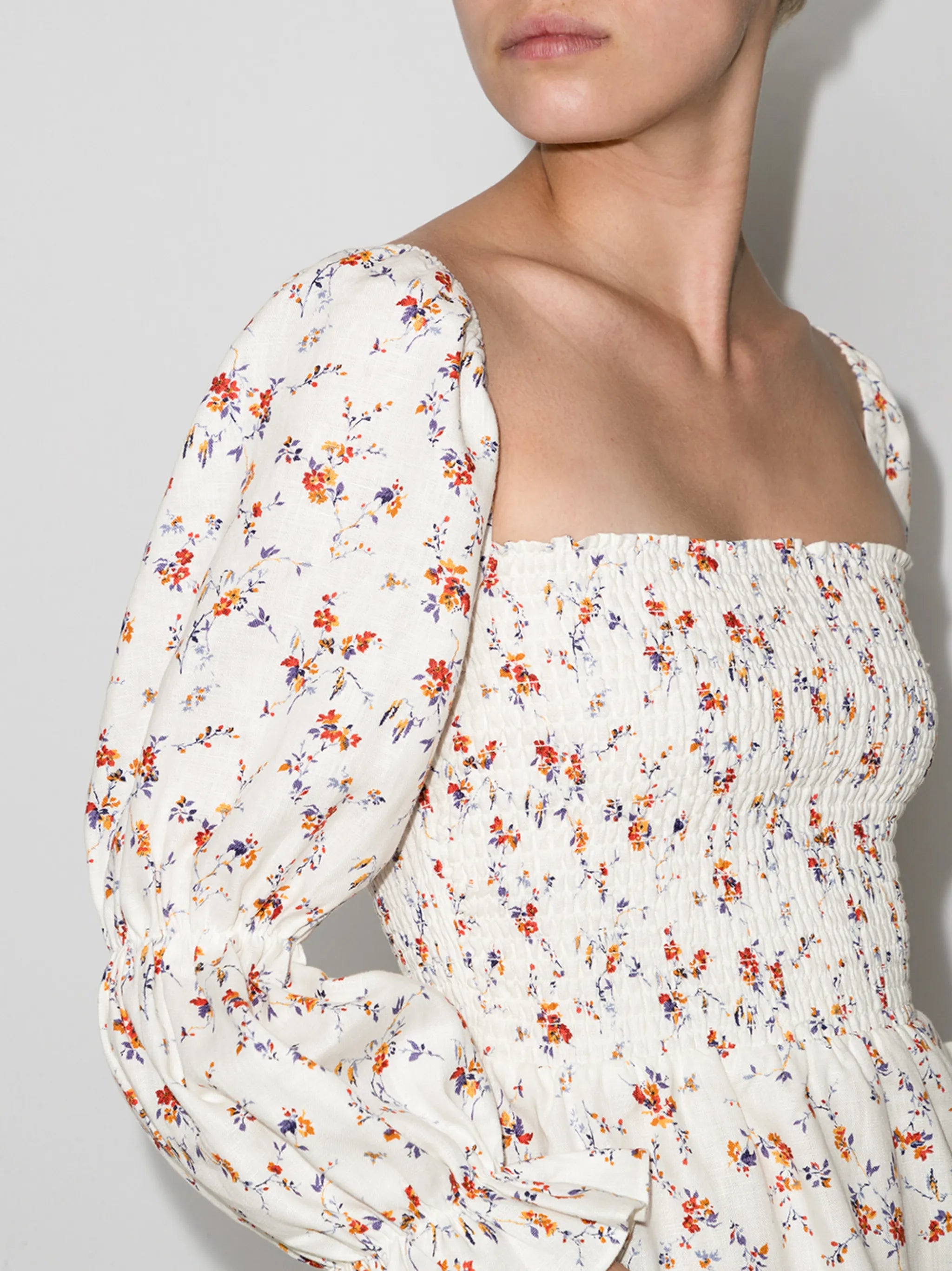 Zoya floral-print linen minidress