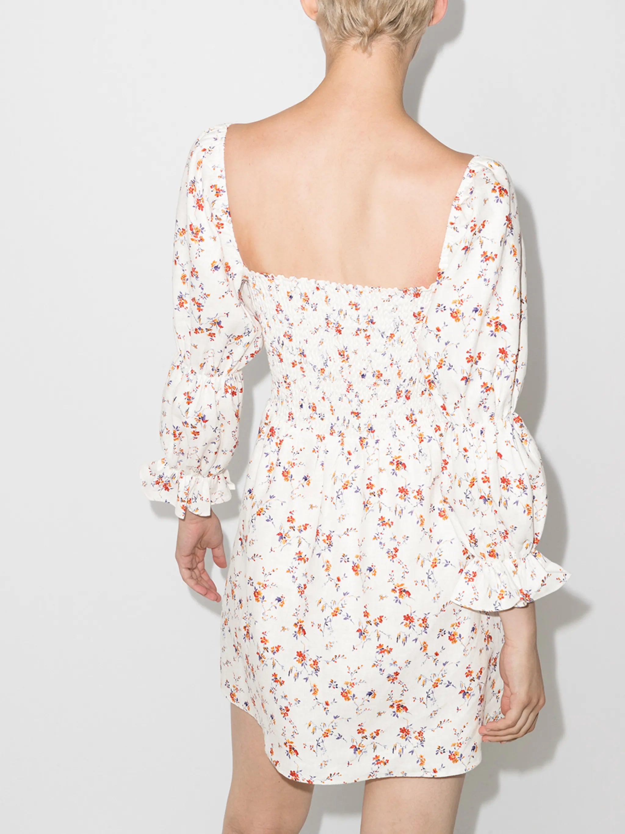 Zoya floral-print linen minidress