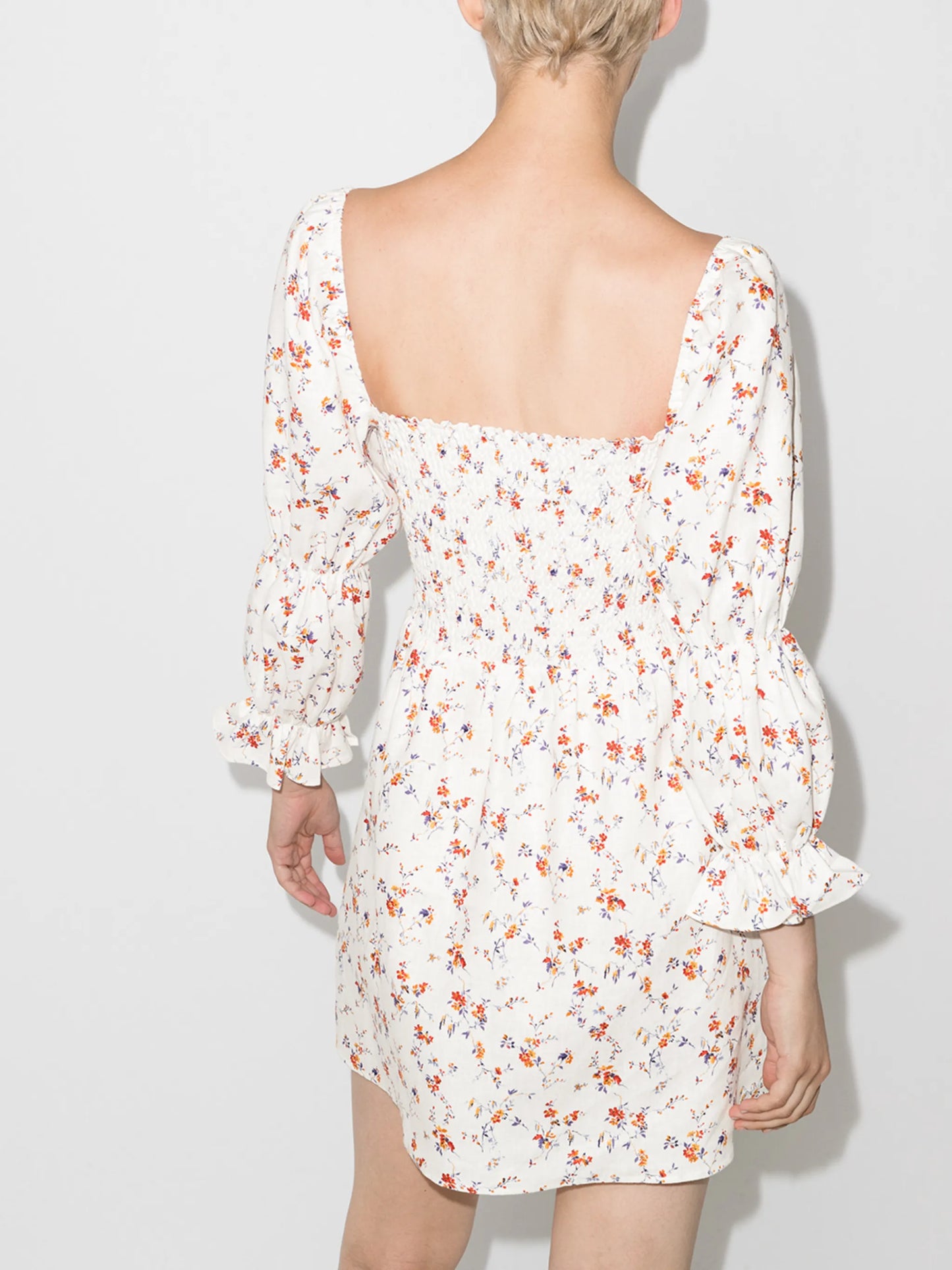 Zoya floral-print linen minidress