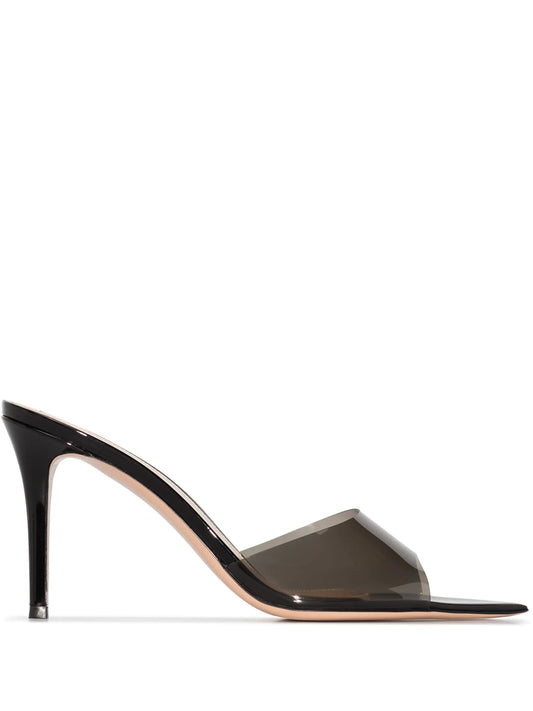 Elle 85mm transparent-strap mules