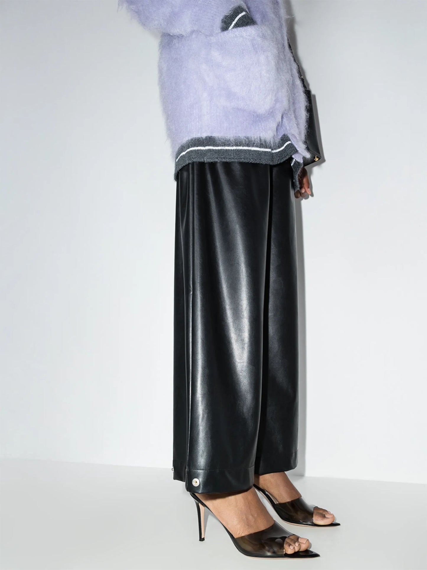 Elle 85mm transparent-strap mules