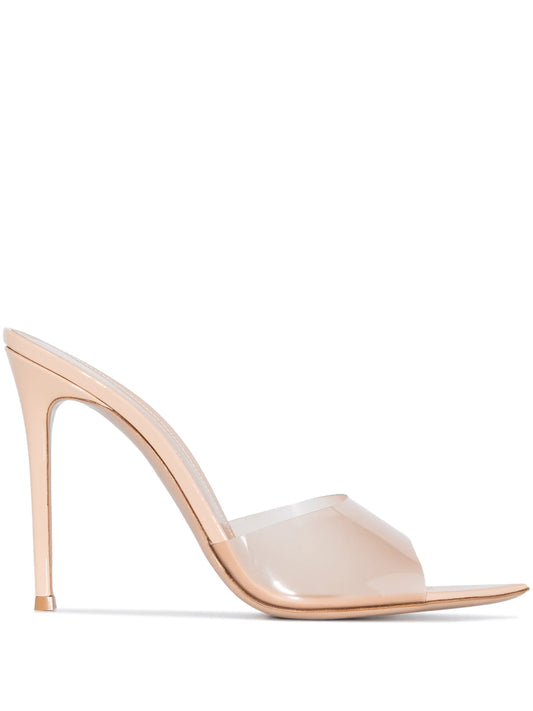 Elle 105mm transparent-strap mules