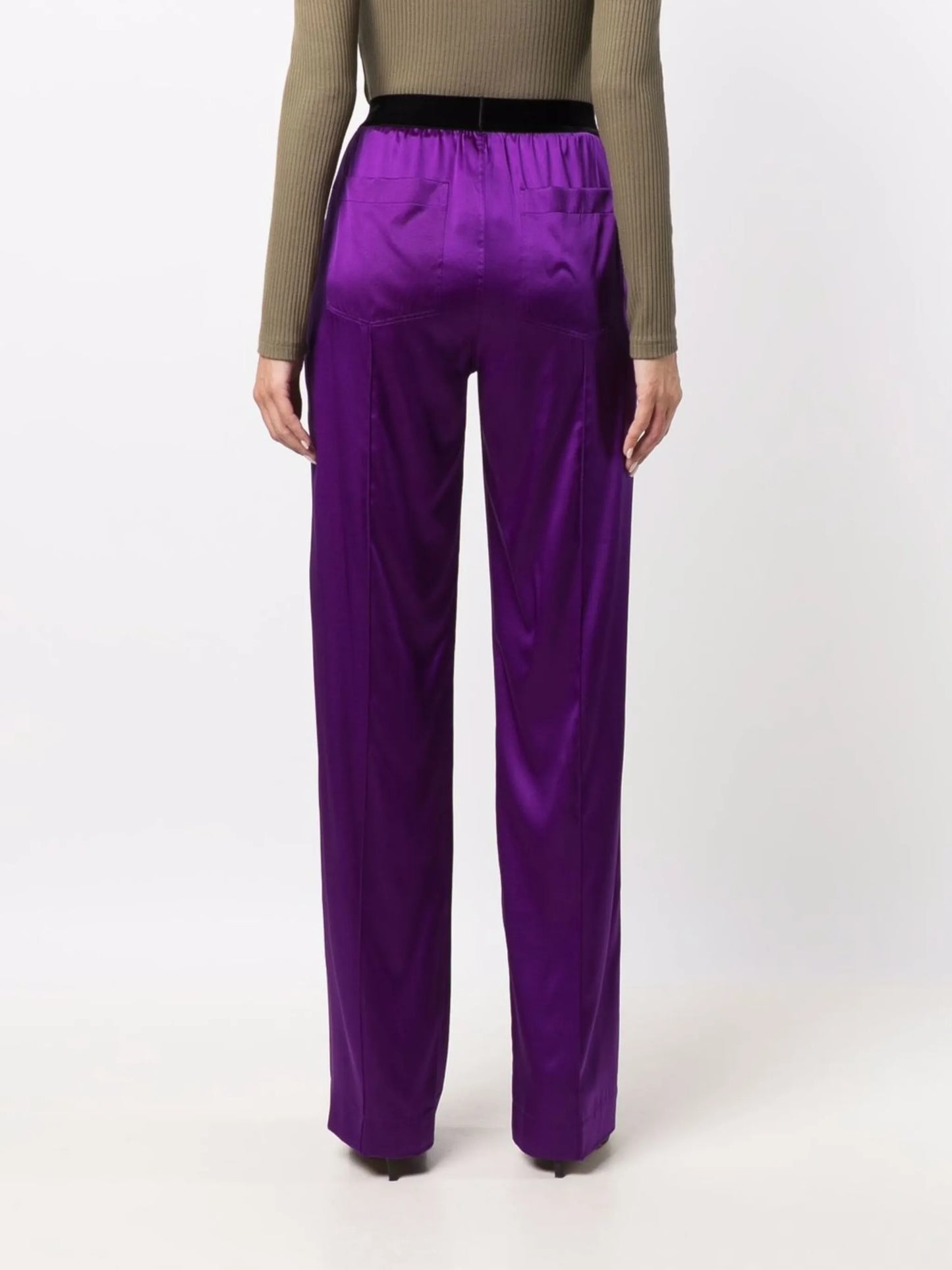 logo-patch straight-leg trousers