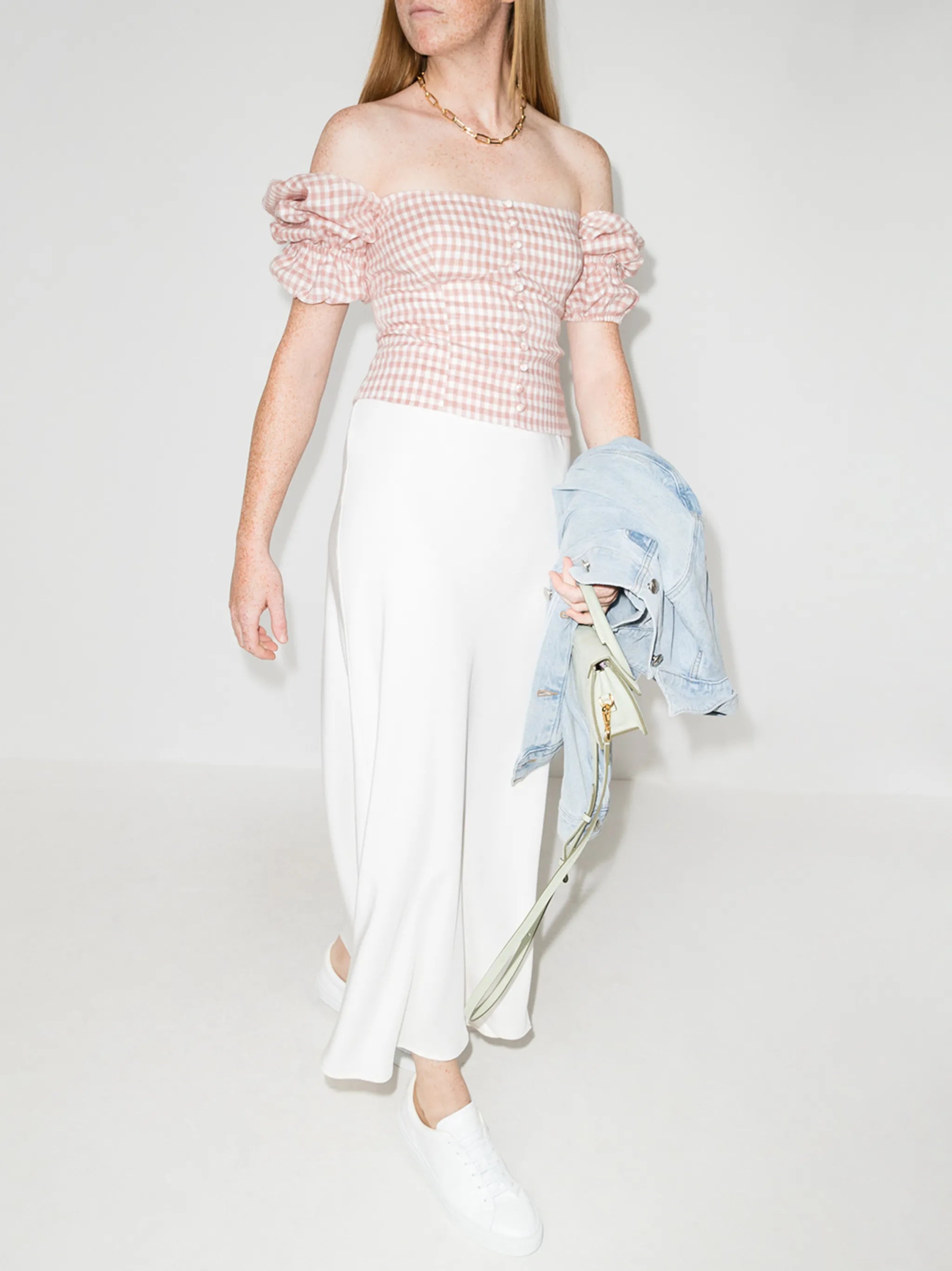 Norton gingham-check linen blouse