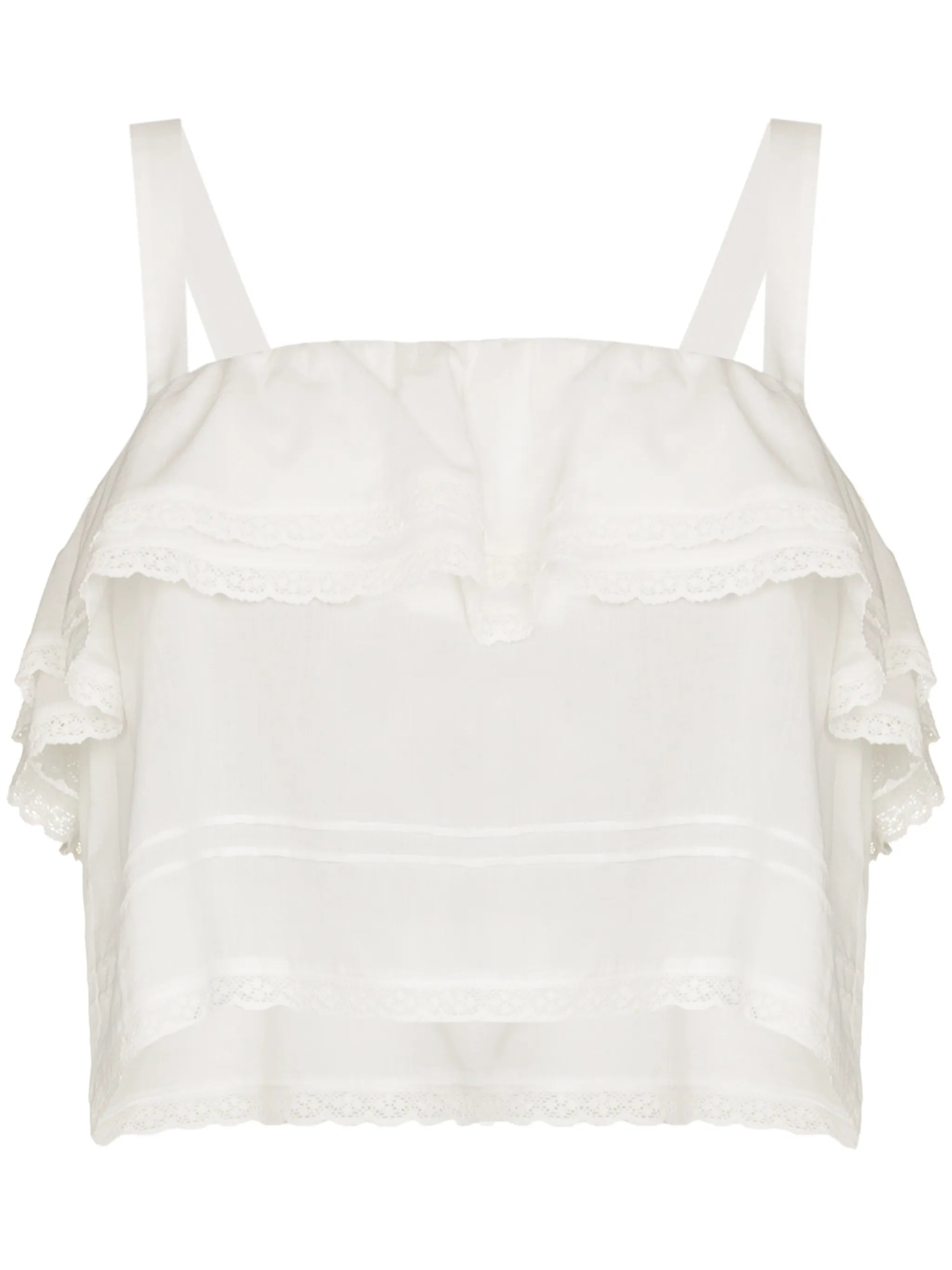Tarragon lace-trim sleeveless top