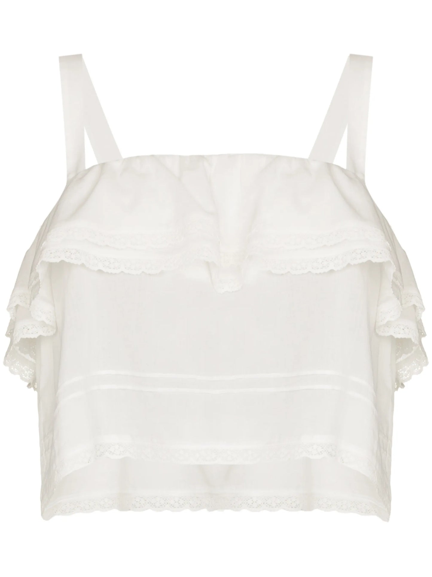 Tarragon lace-trim sleeveless top