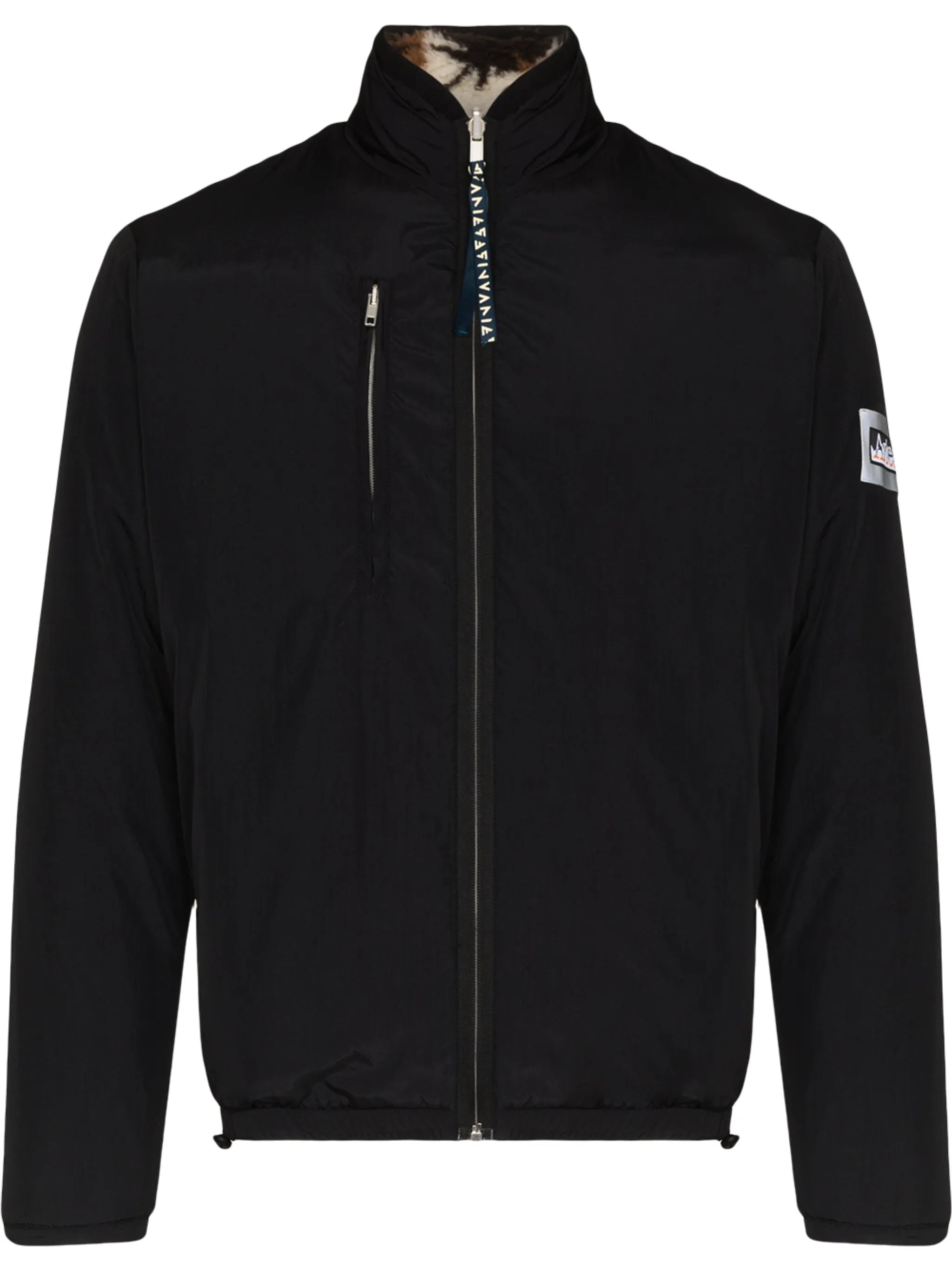 reversible patchwork fleece zip jacket