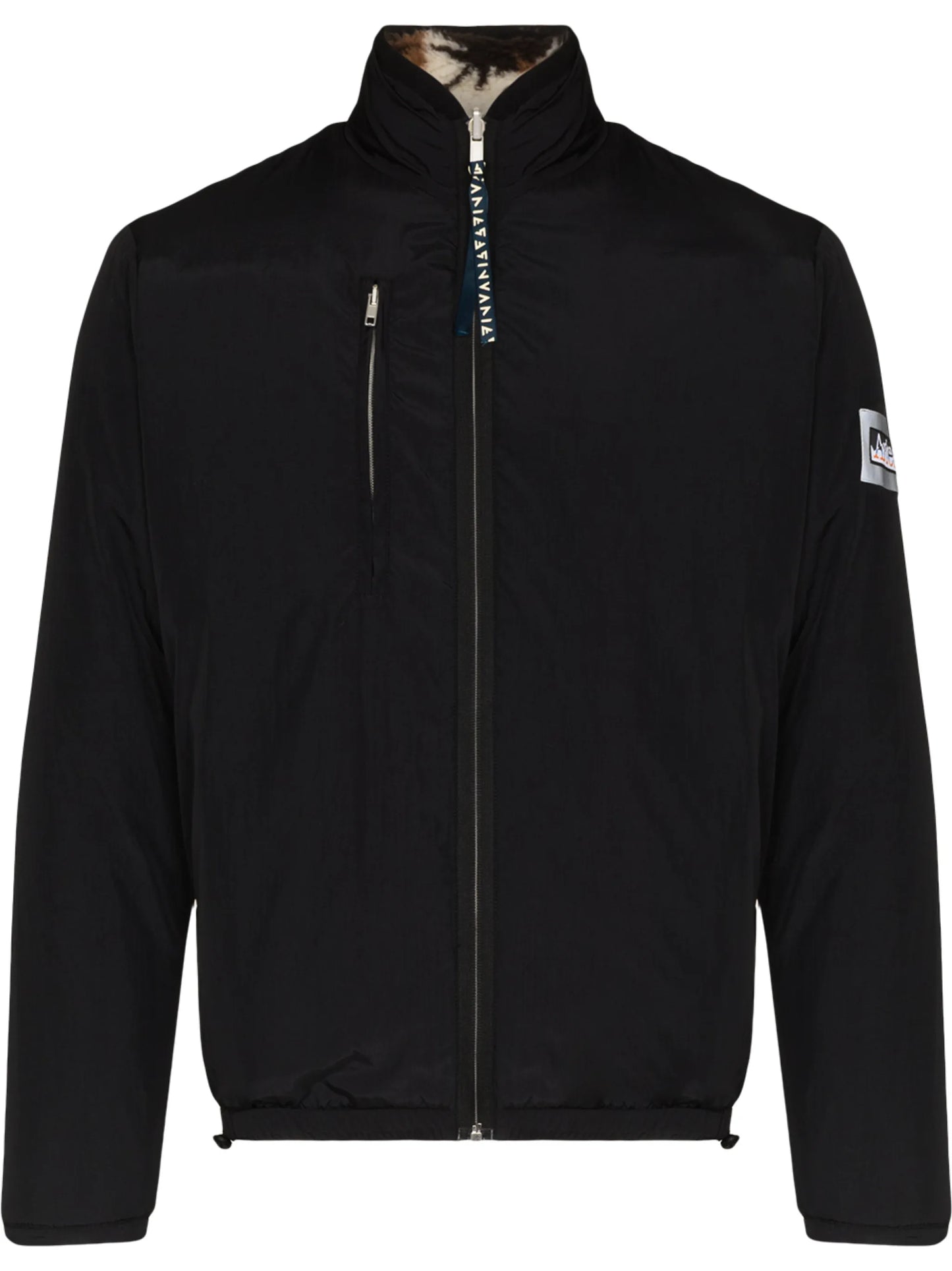 reversible patchwork fleece zip jacket