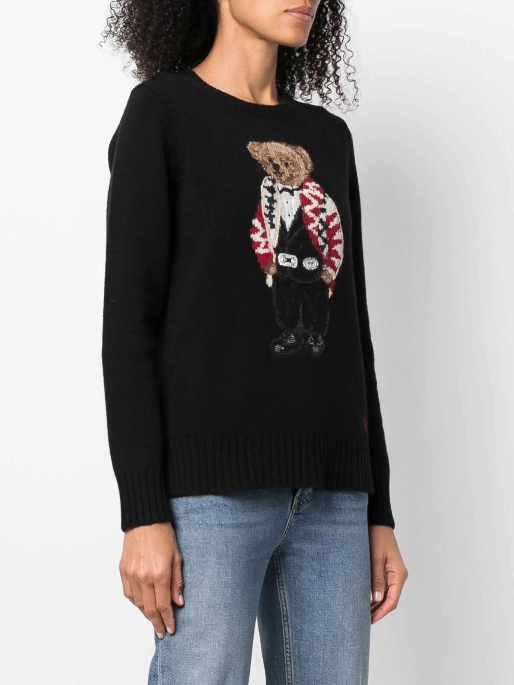 intarsia-knit long-sleeve jumper