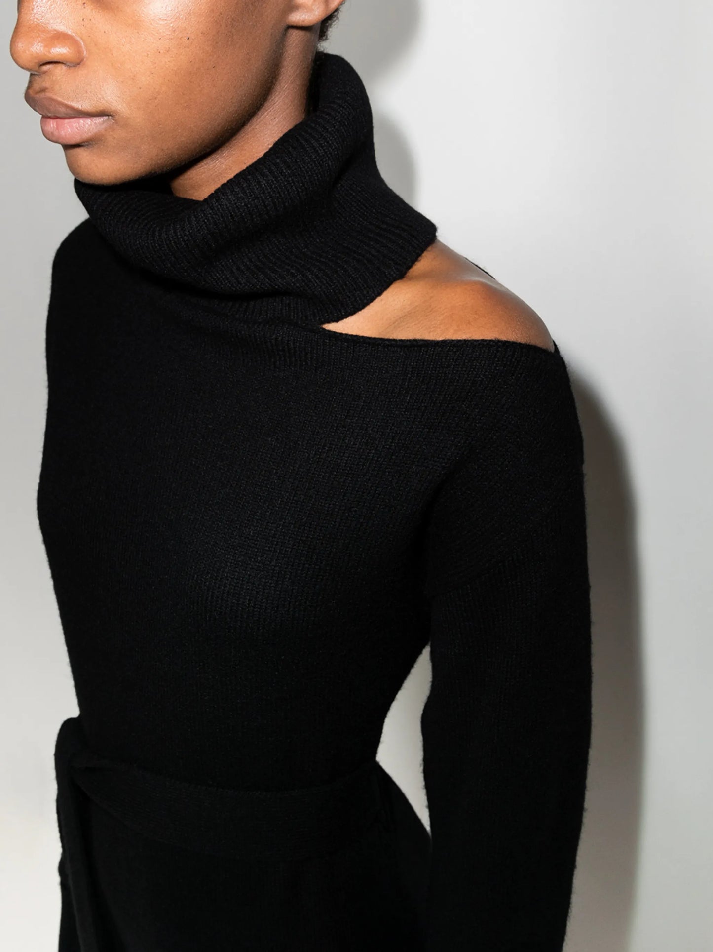 Raundi asymmetric knitted dress