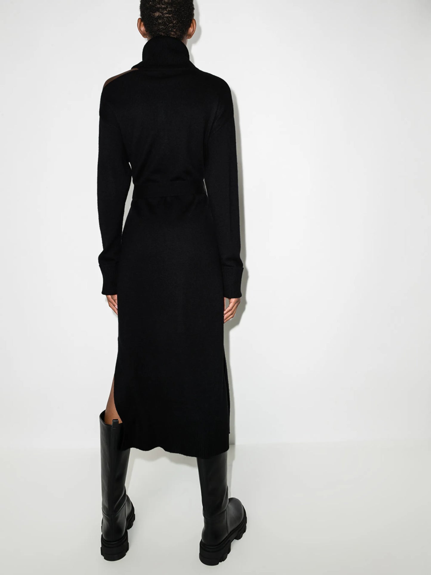 Raundi asymmetric knitted dress