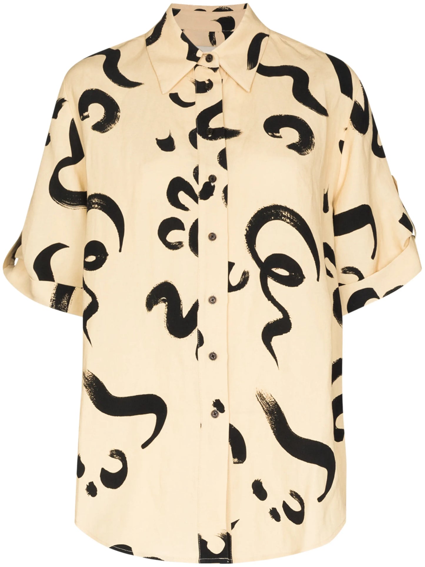 brushstroke-print short-sleeve shirt