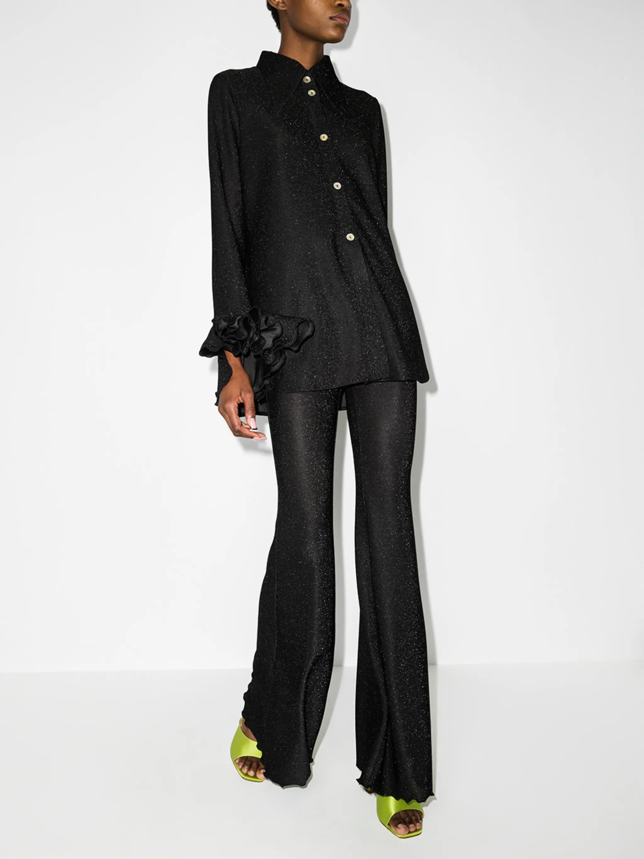 Cosmos lurex-detailing pajama set