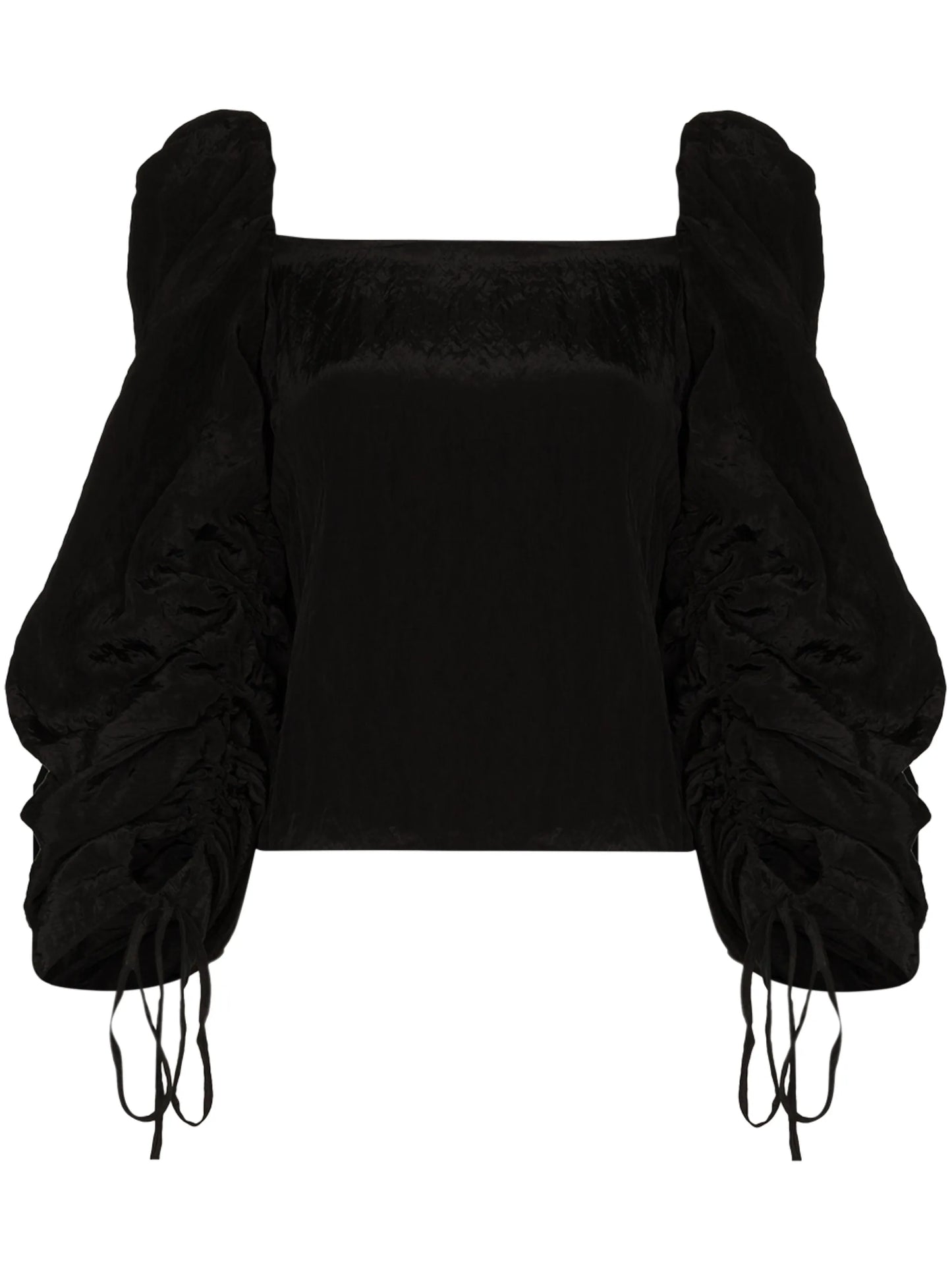 Edie gathered puff-sleeve blouse