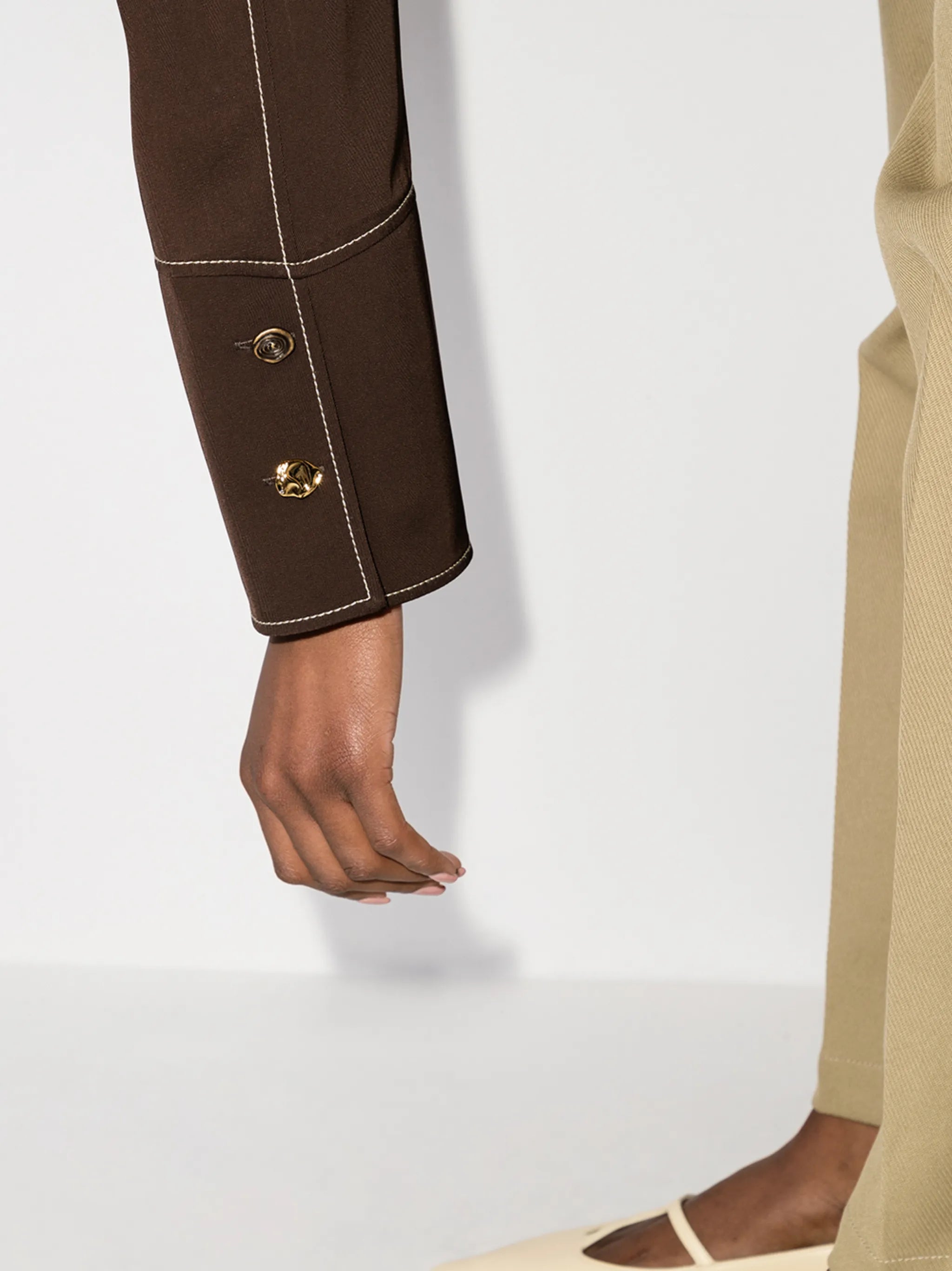 Petra contrast-stitching shirt