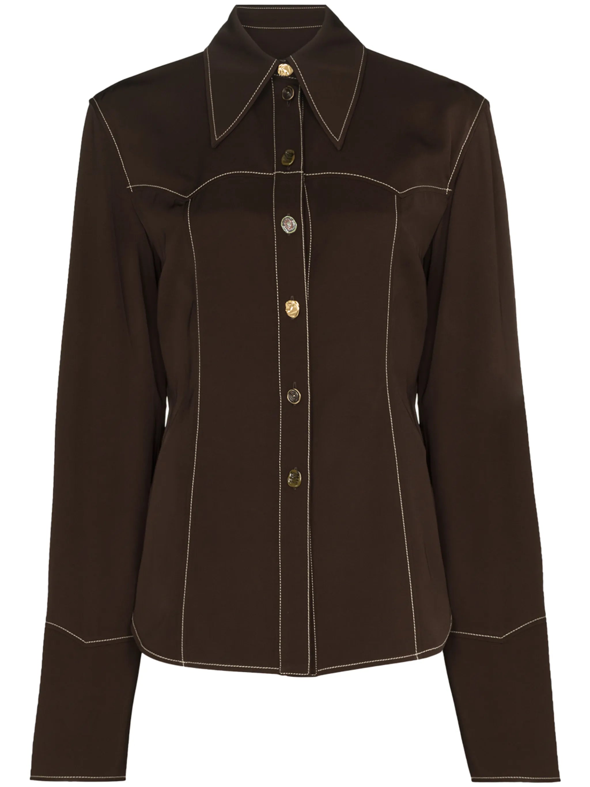 Petra contrast-stitching shirt