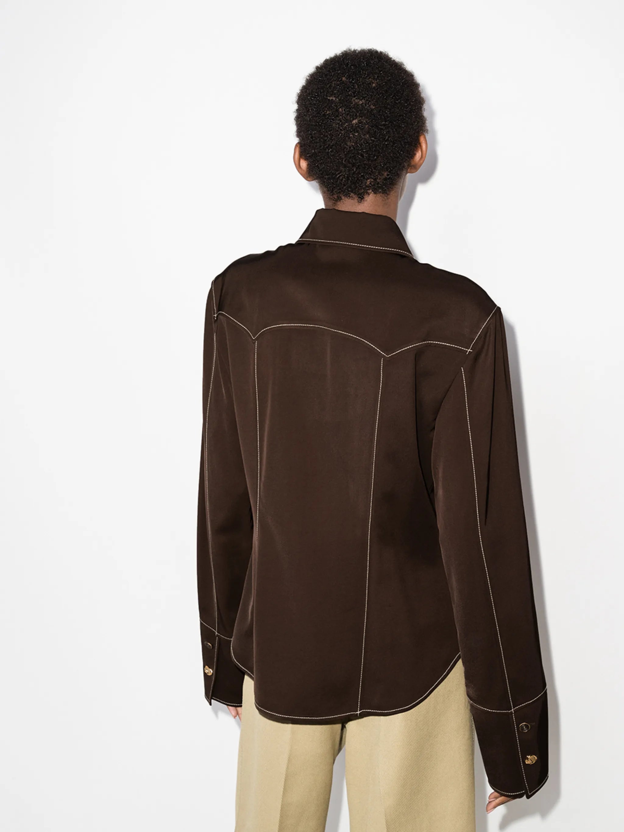 Petra contrast-stitching shirt