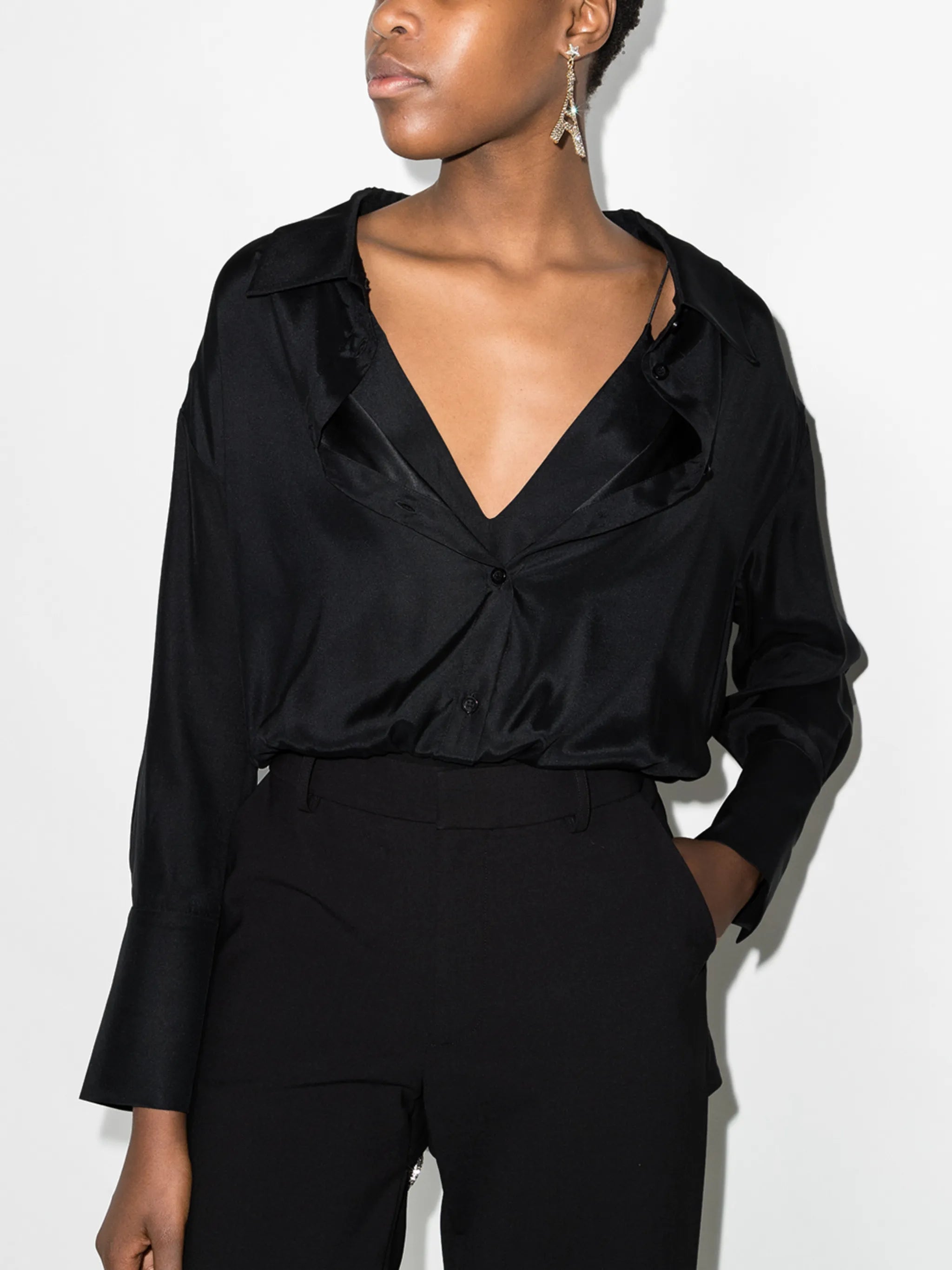 Kura layered silk bodysuit