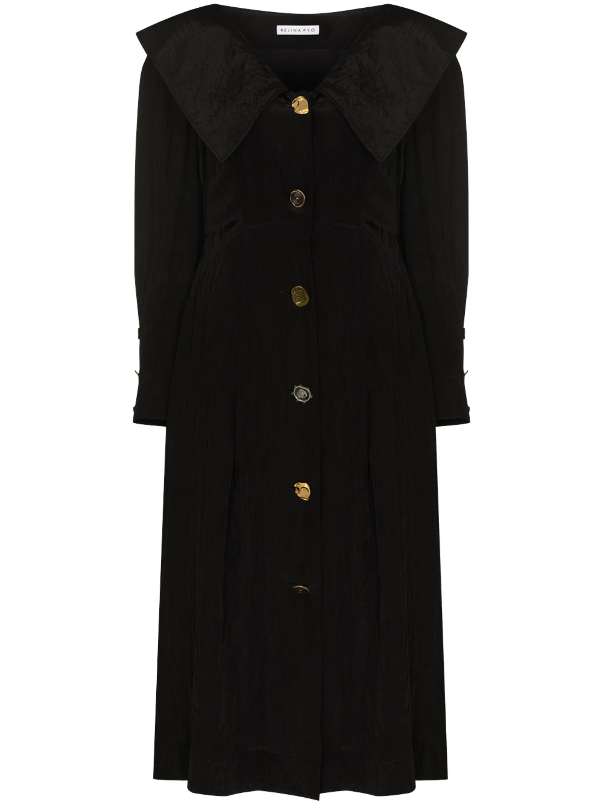 Milo oversized-collar midi dress