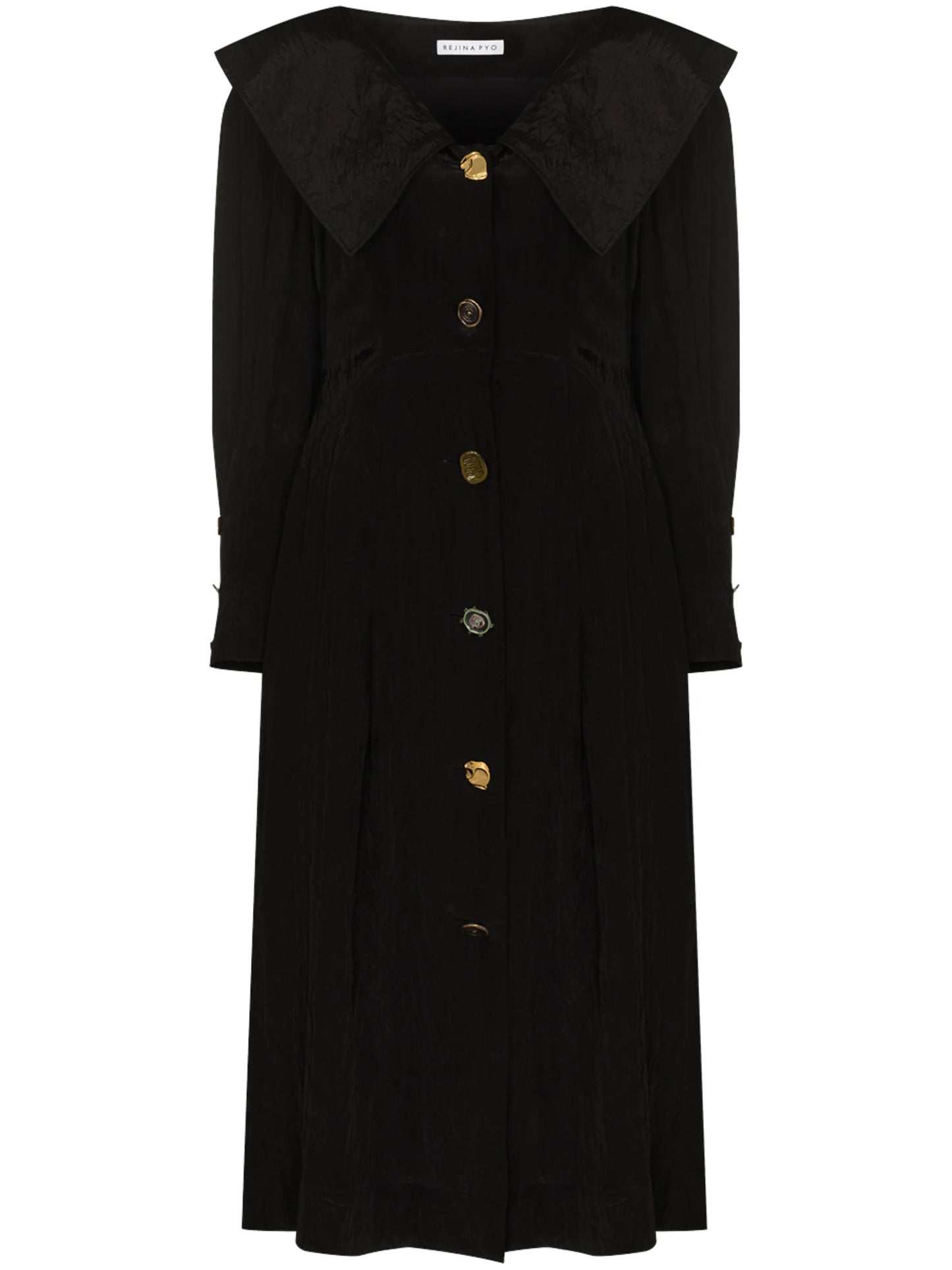 Milo oversized-collar midi dress