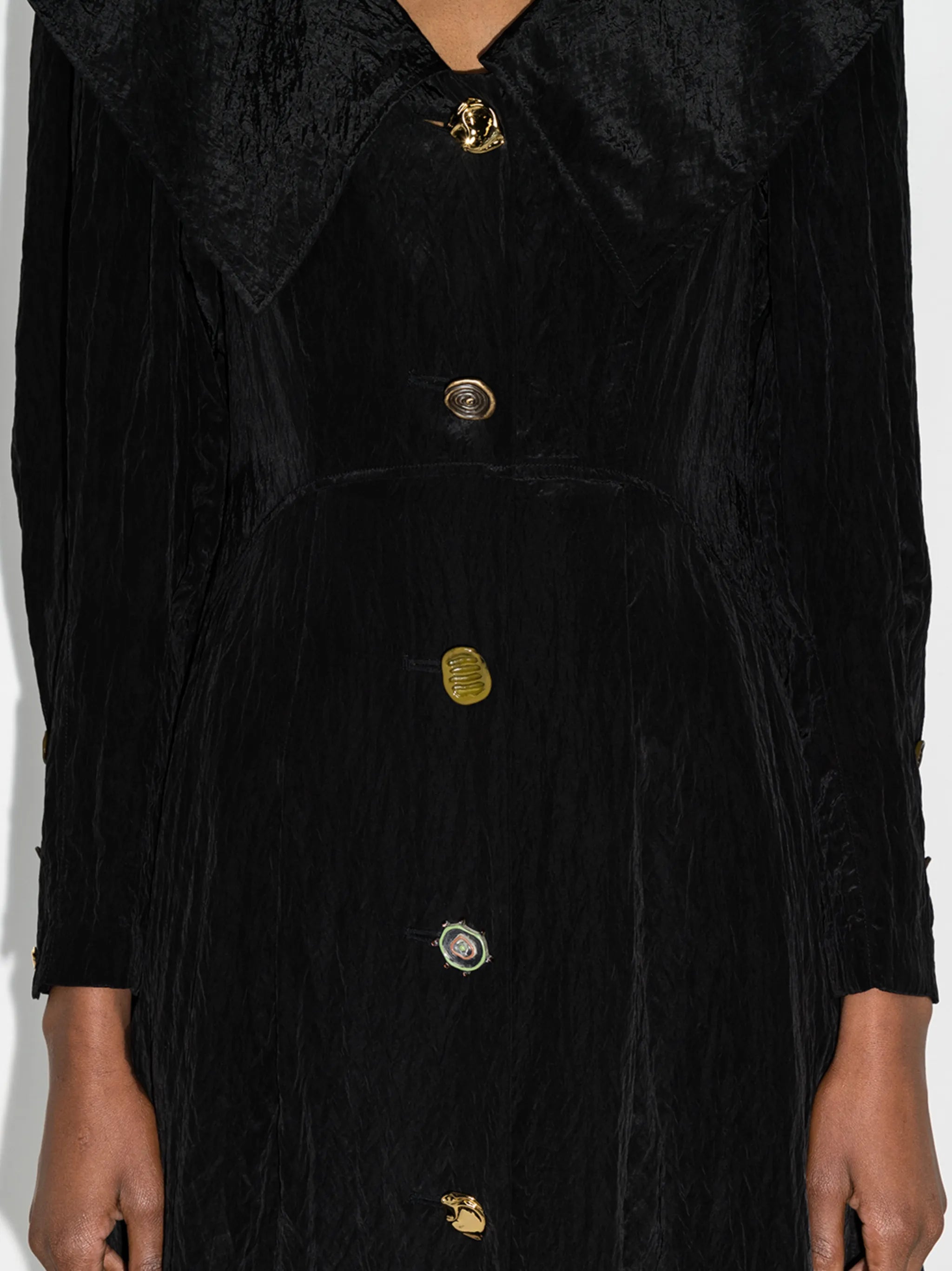 Milo oversized-collar midi dress