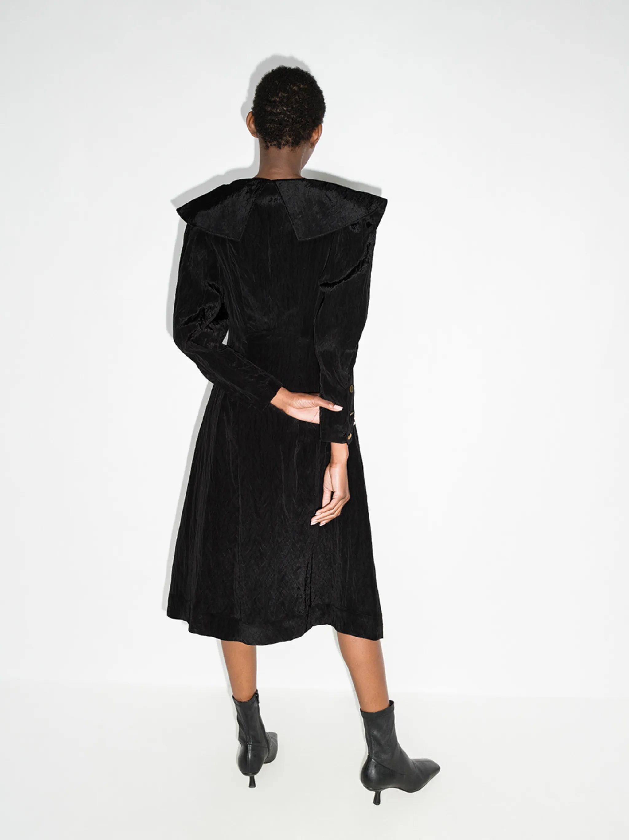 Milo oversized-collar midi dress