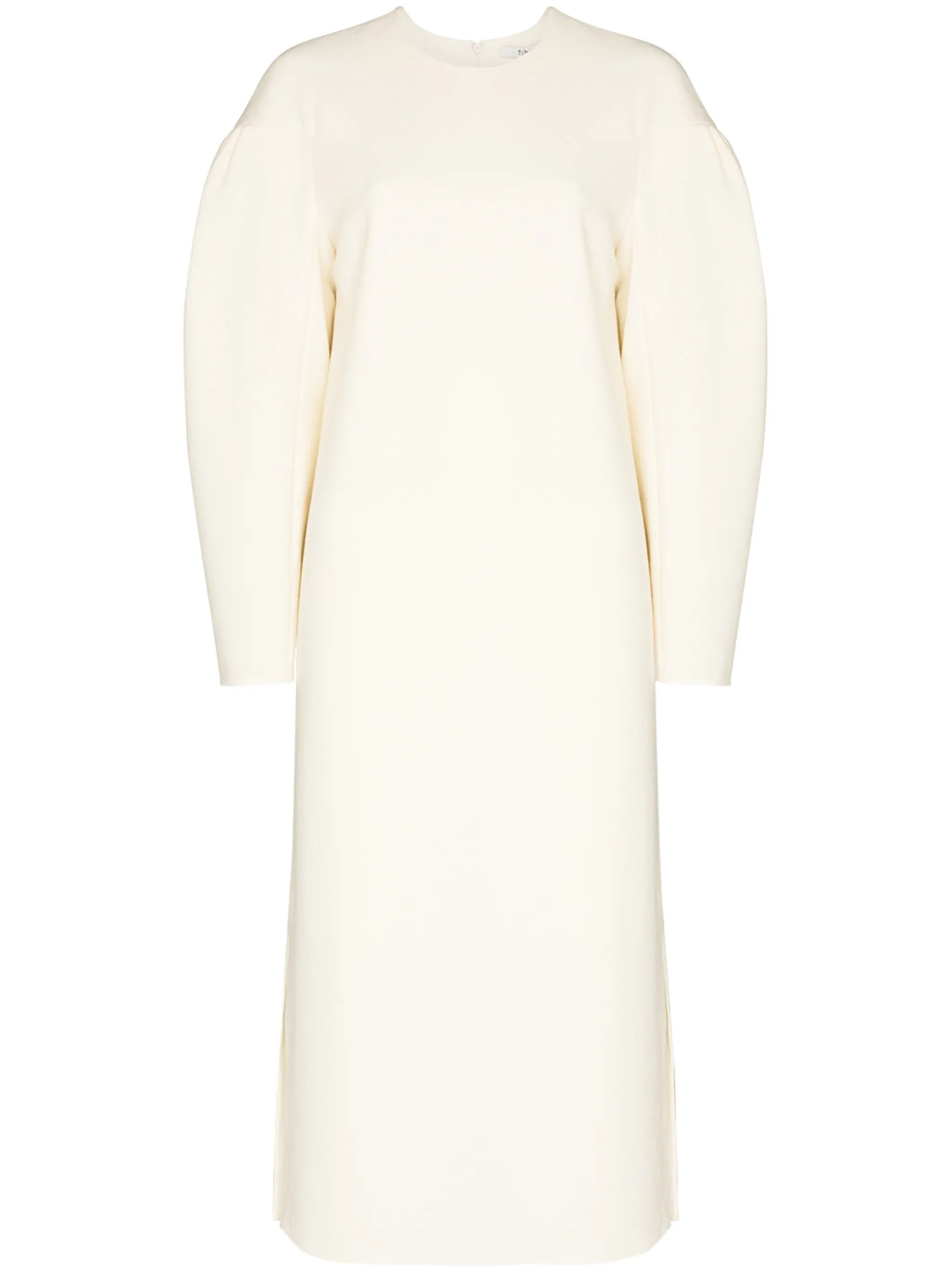 dropped shoulder puffer sleeves dress
