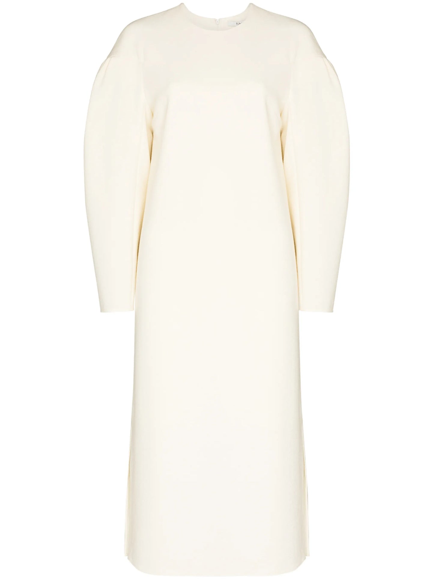 dropped shoulder puffer sleeves dress