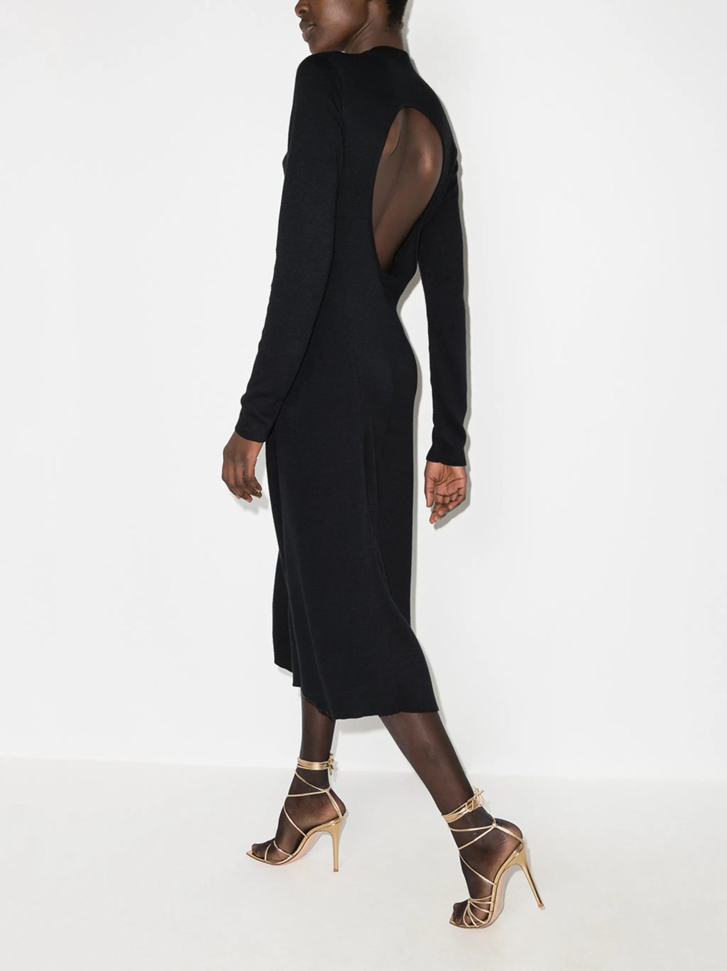 cut-out back midi dress
