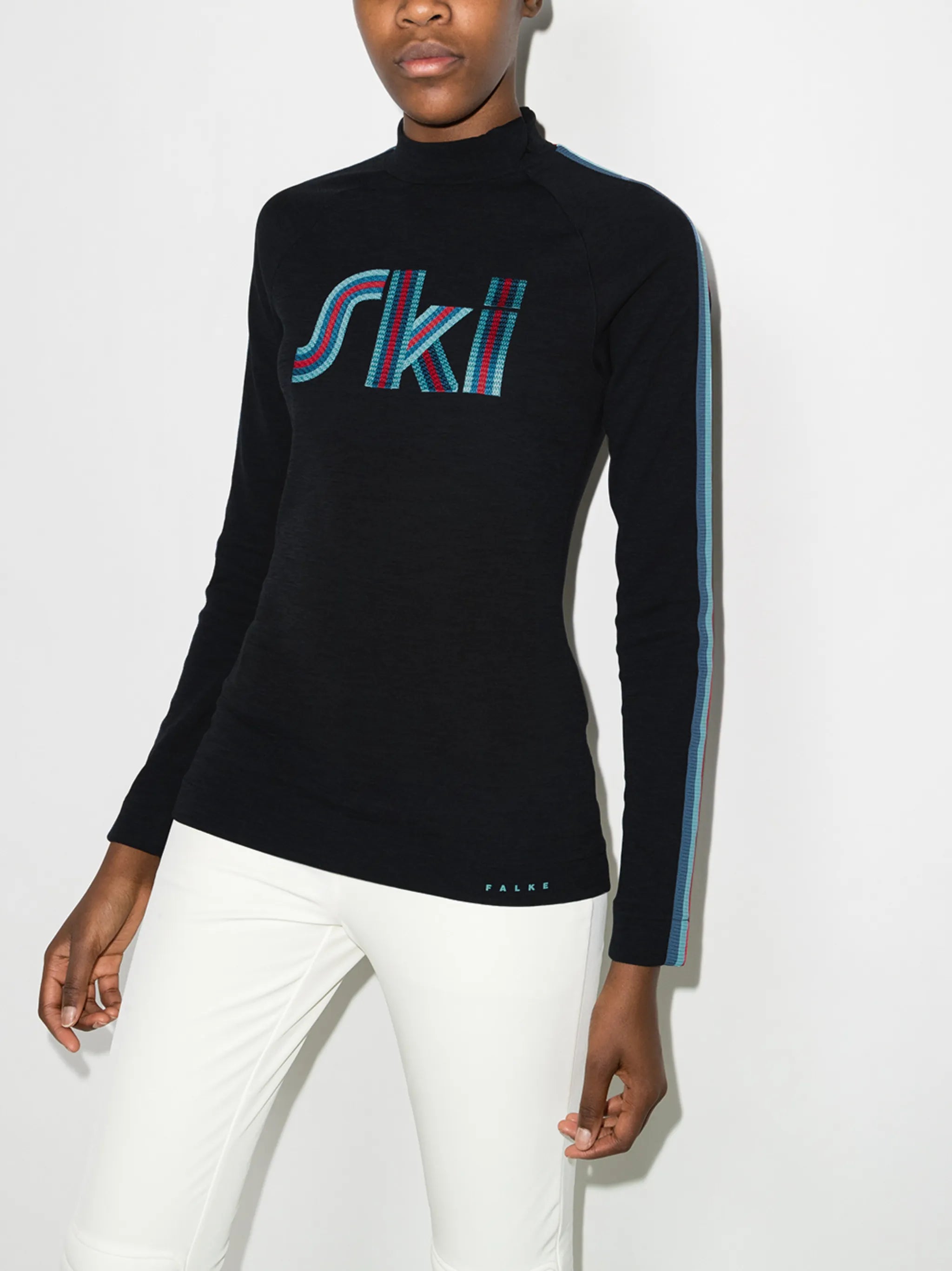 slogan-print long--sleeve performace T-shirt