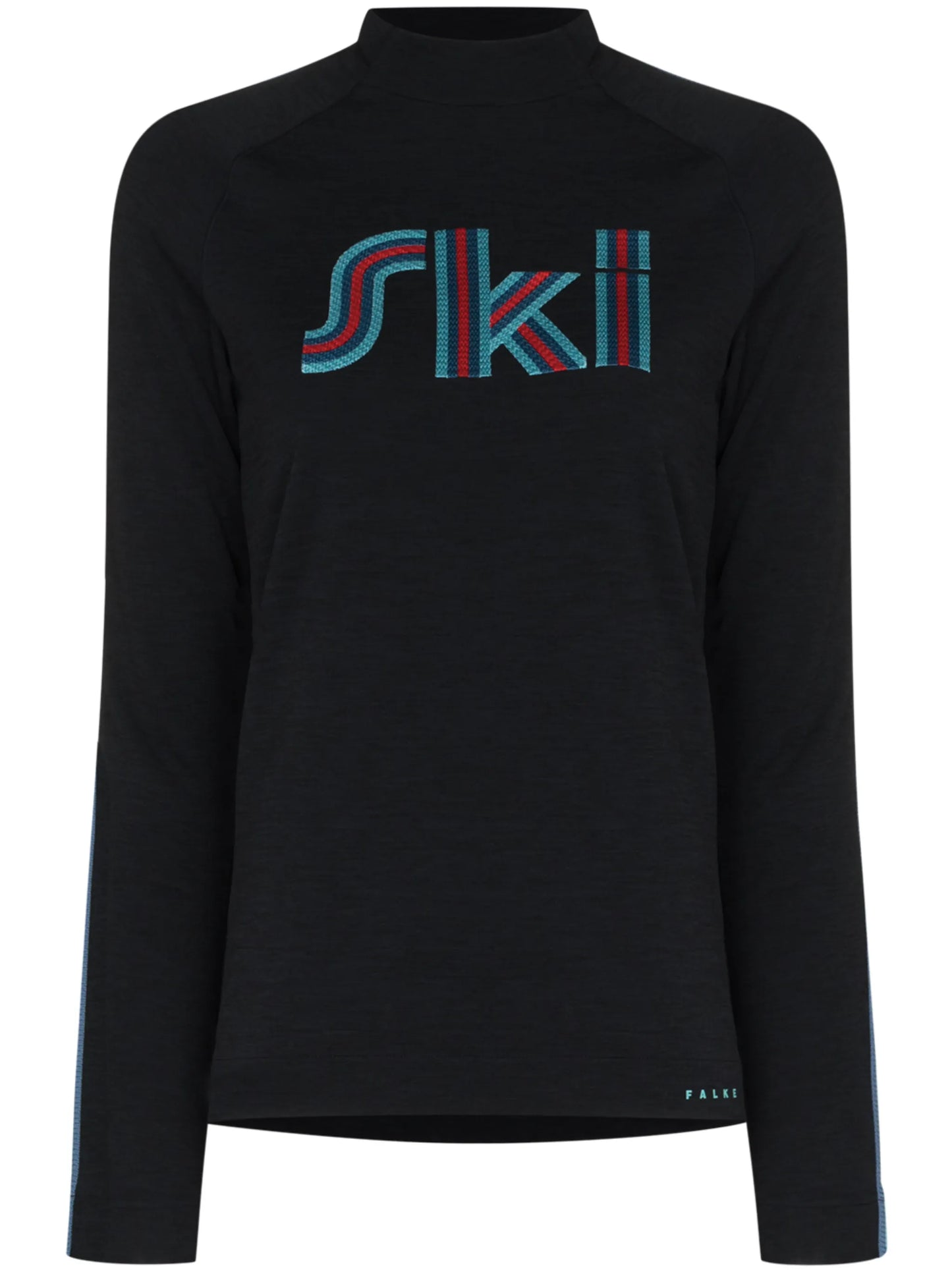 slogan-print long--sleeve performace T-shirt