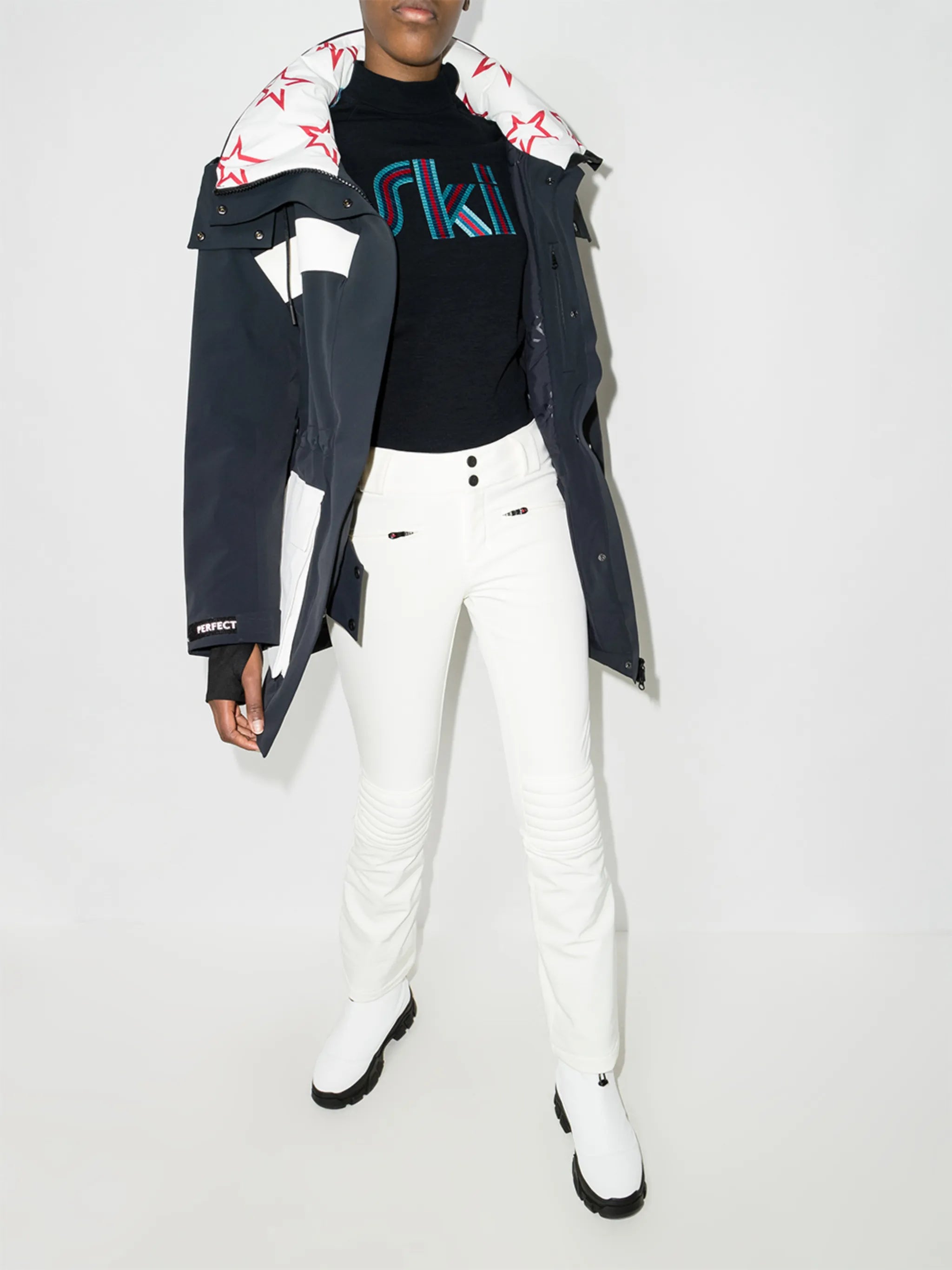 slogan-print long--sleeve performace T-shirt