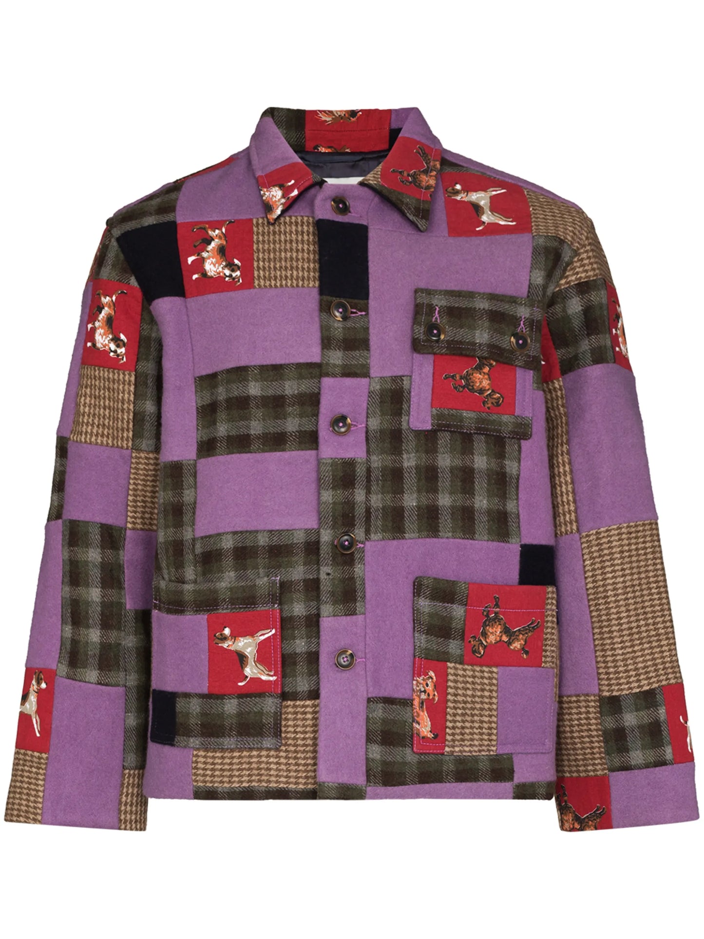 Show Dogs patchwork-design jacket