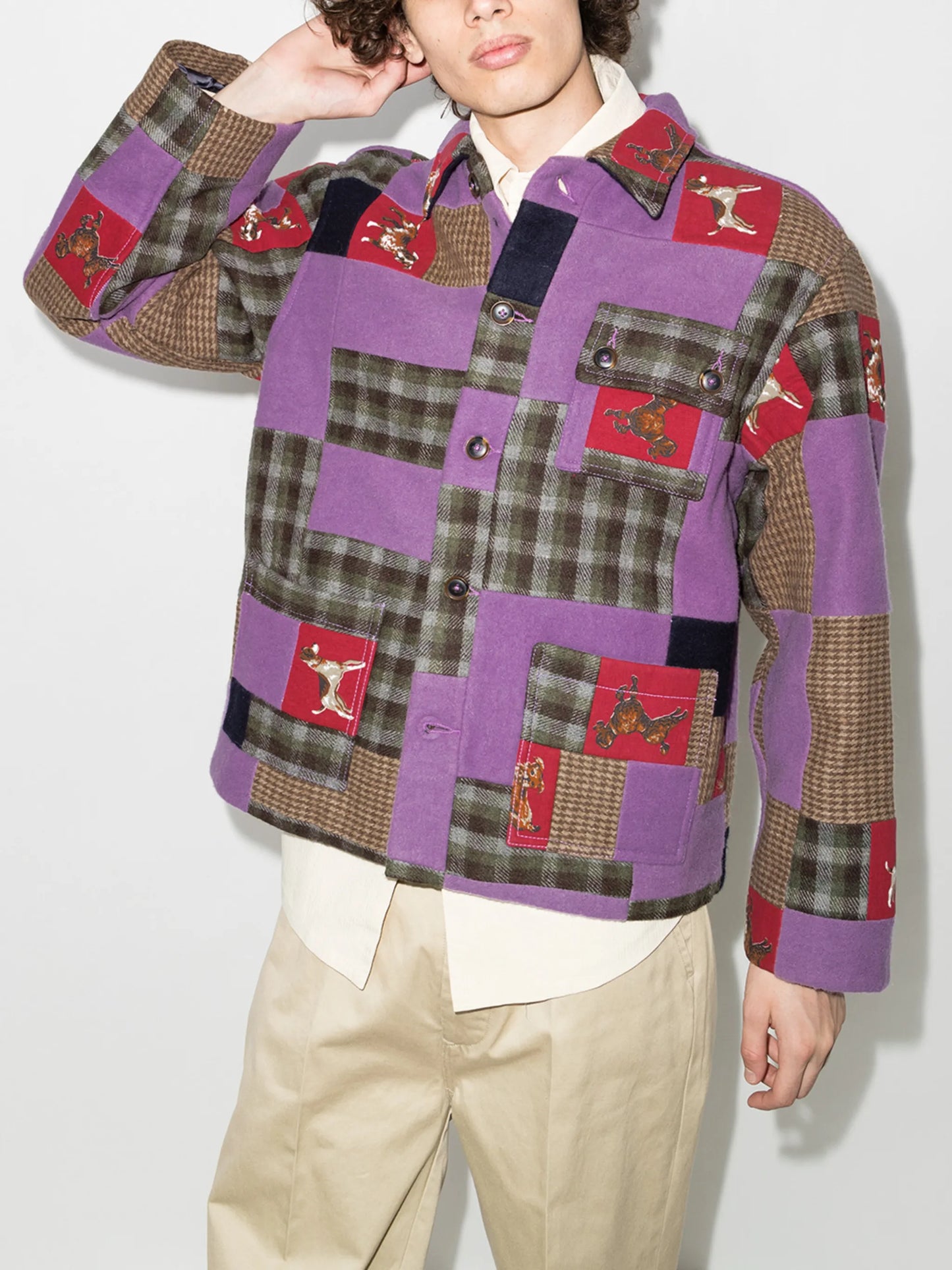 Show Dogs patchwork-design jacket