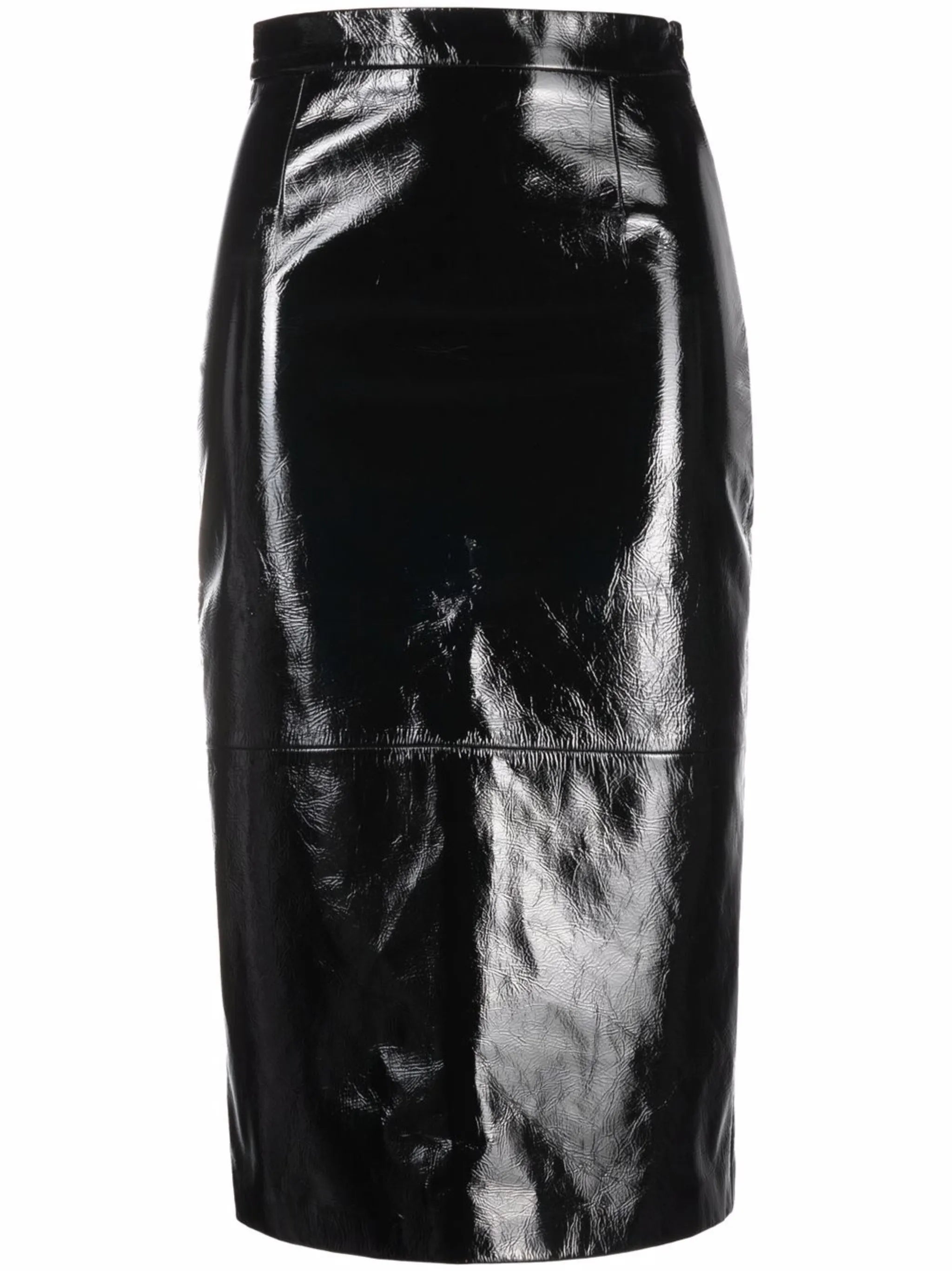 leather midi pencil skirt