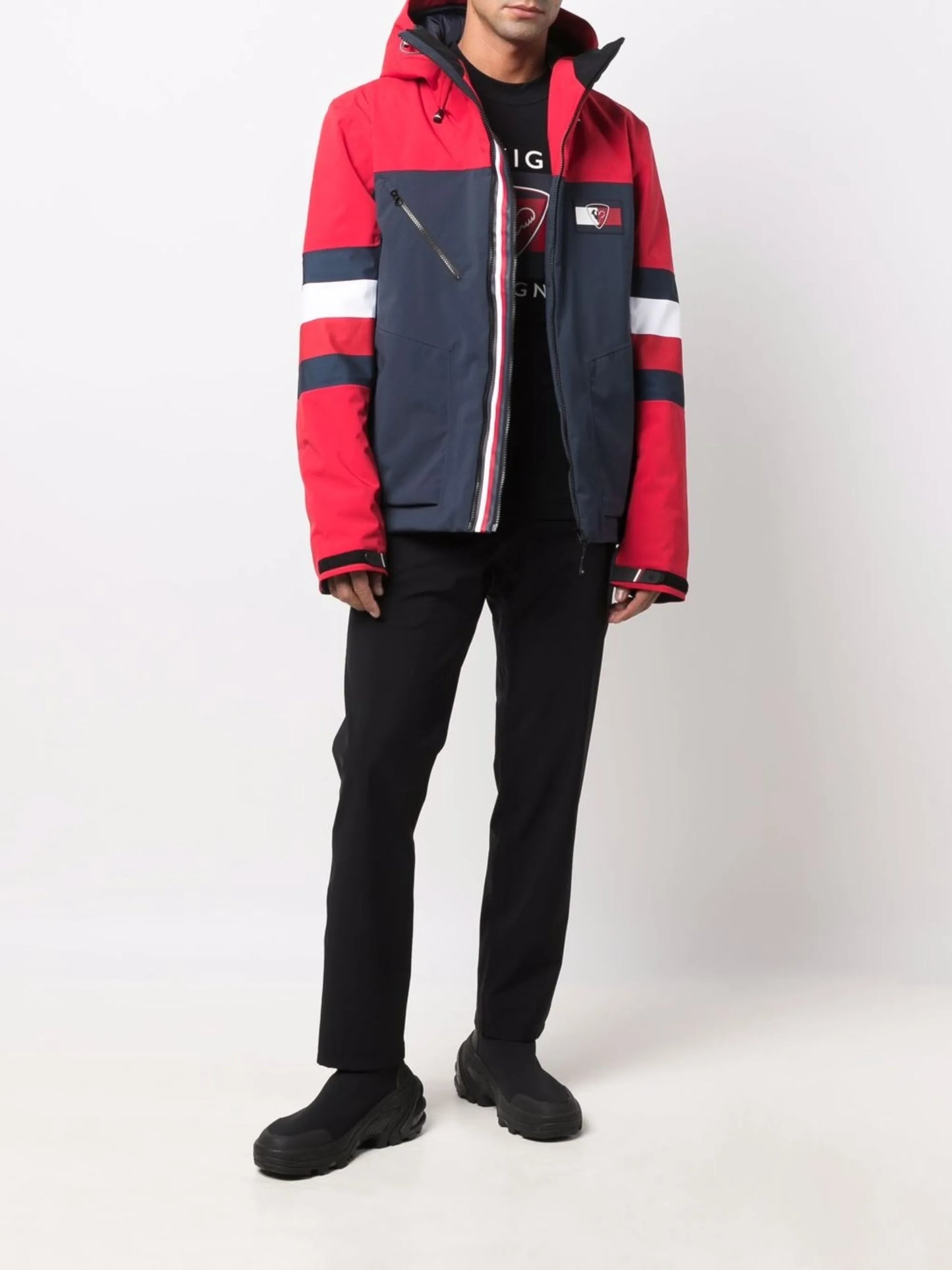 logo striped jacket