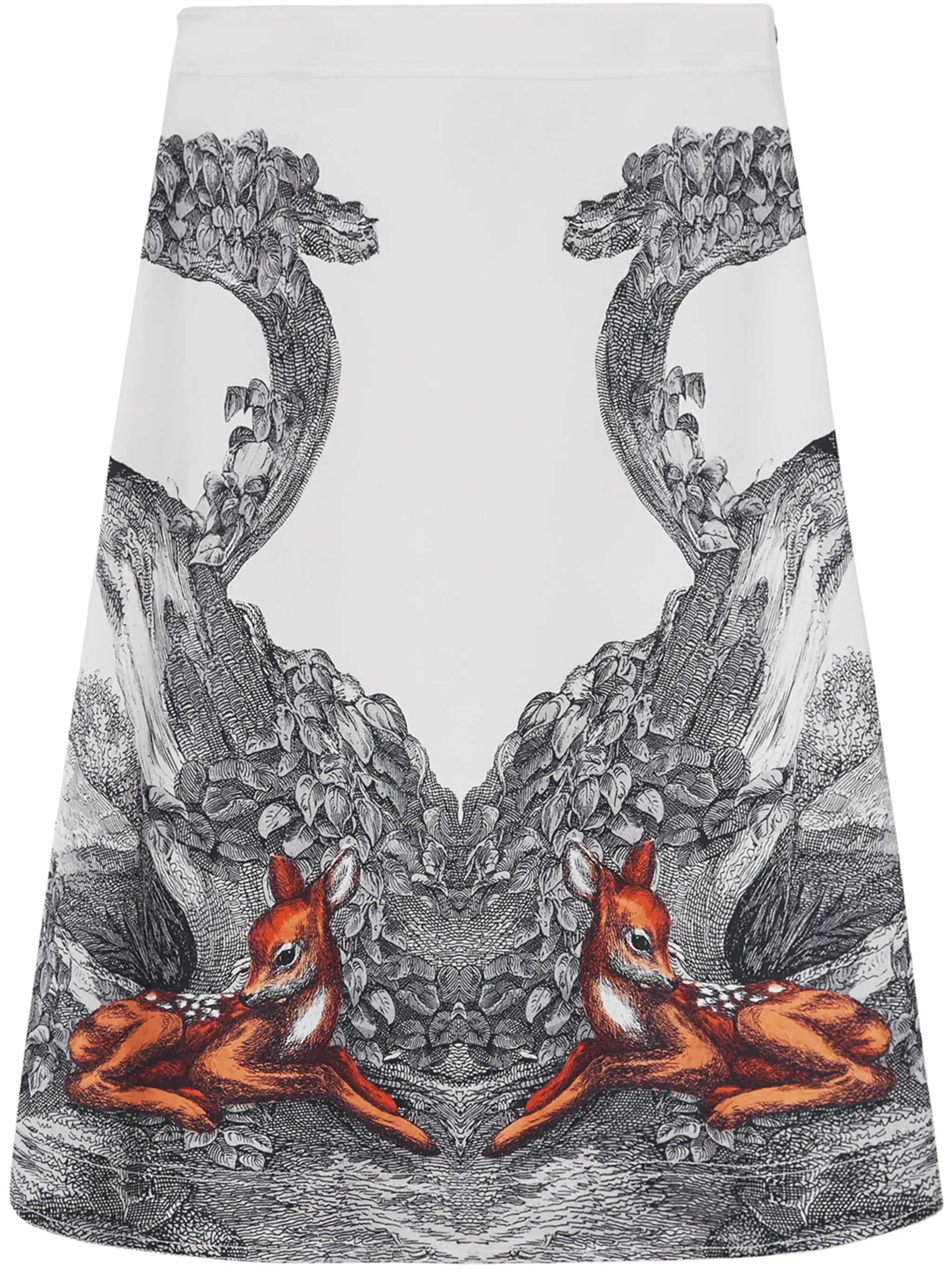 deer sketch printed skirt