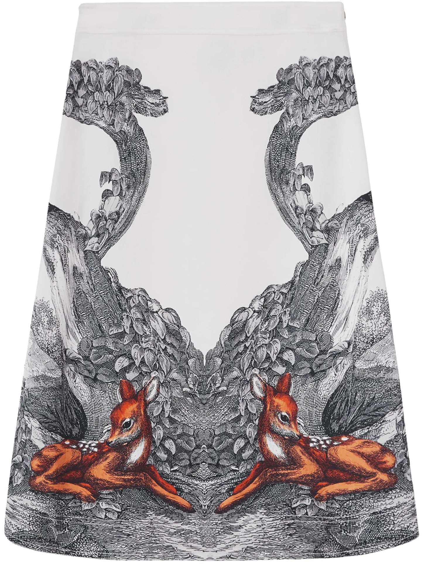 deer sketch printed skirt