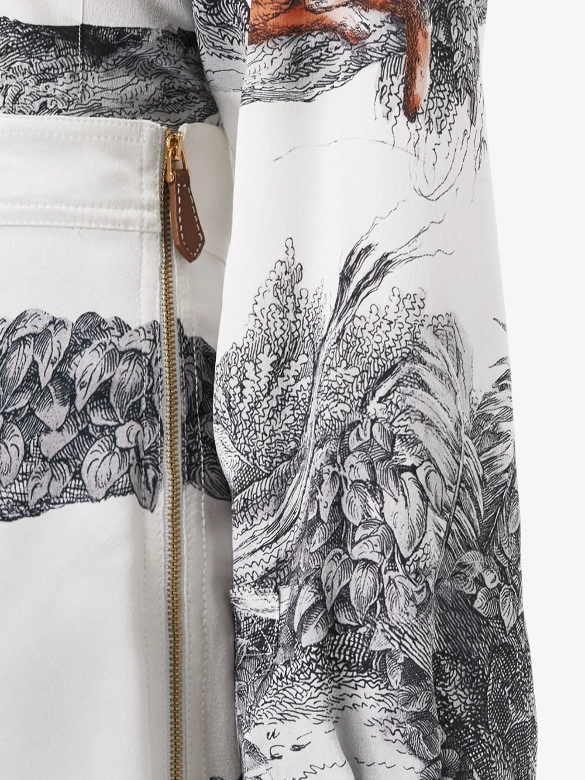deer sketch printed skirt