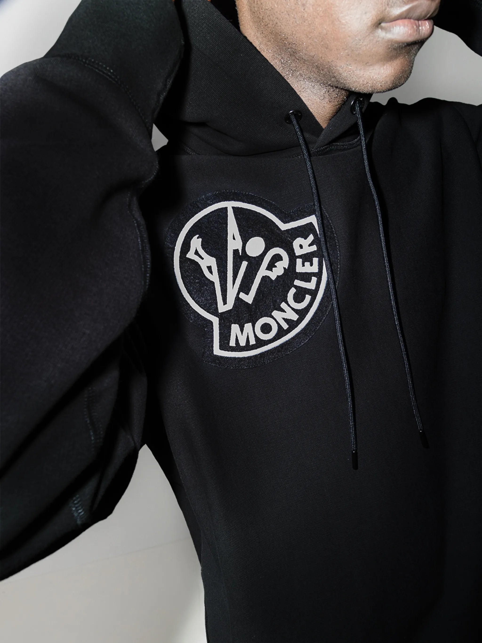 logo-patch cotton hoodie