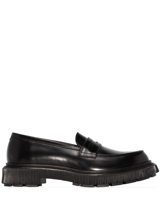 penny-slot leather loafers
