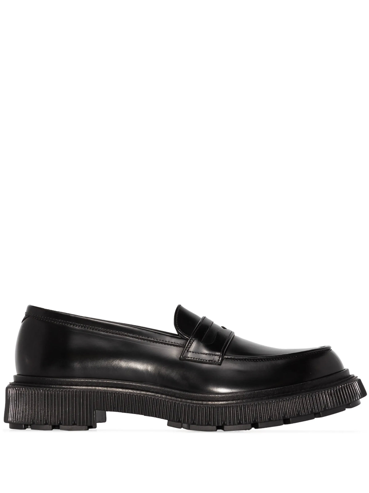 penny-slot leather loafers